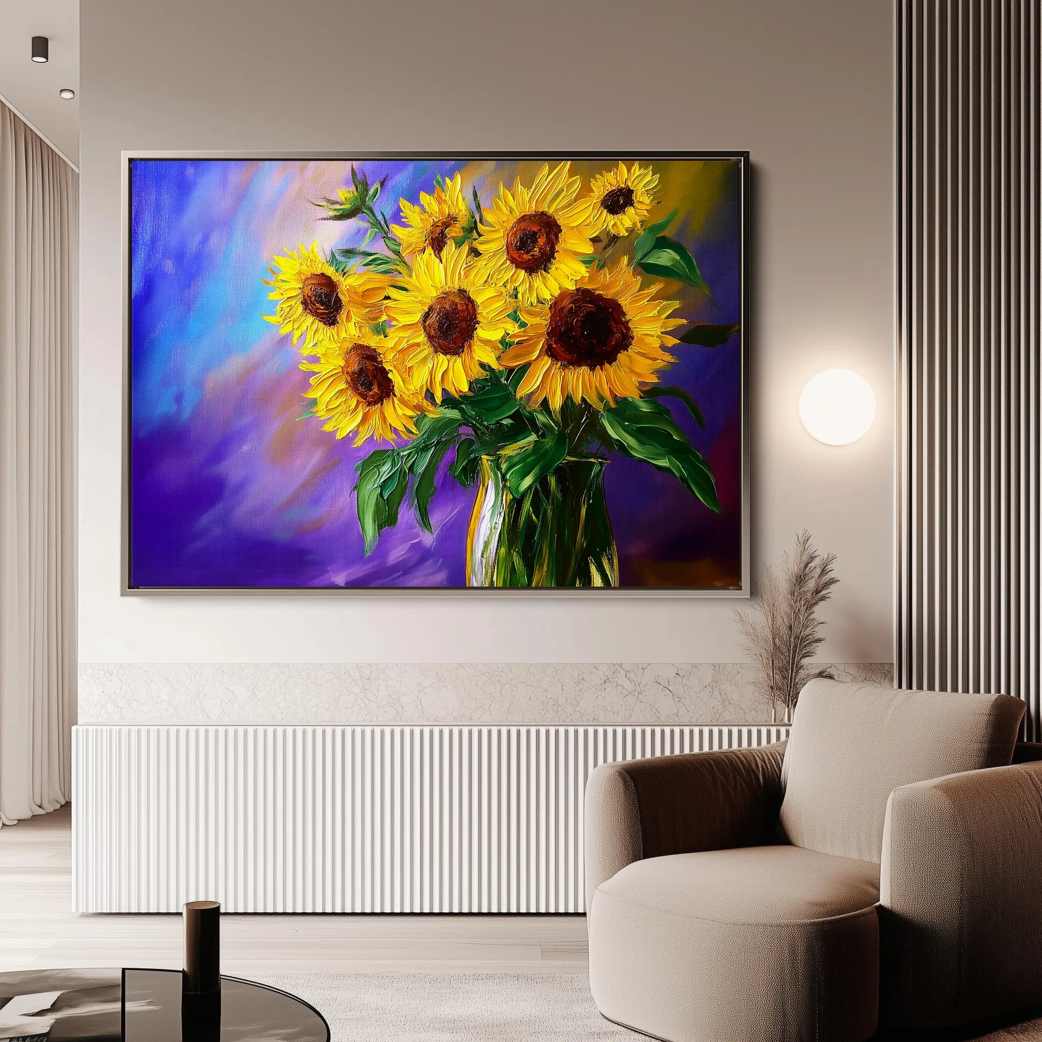 Floral 965 Canvas Art 60 x 40 cm / Black