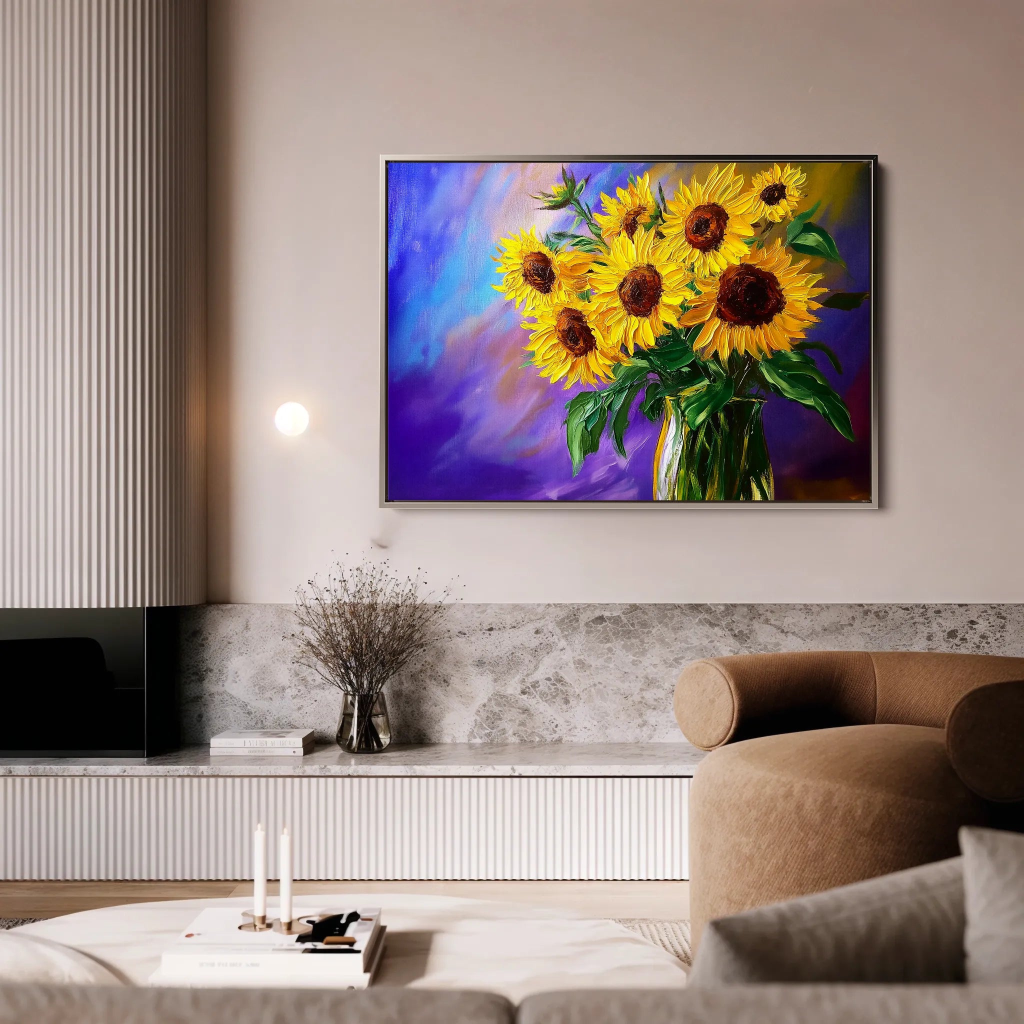 Floral 965 Canvas Art 60 x 40 cm / Black