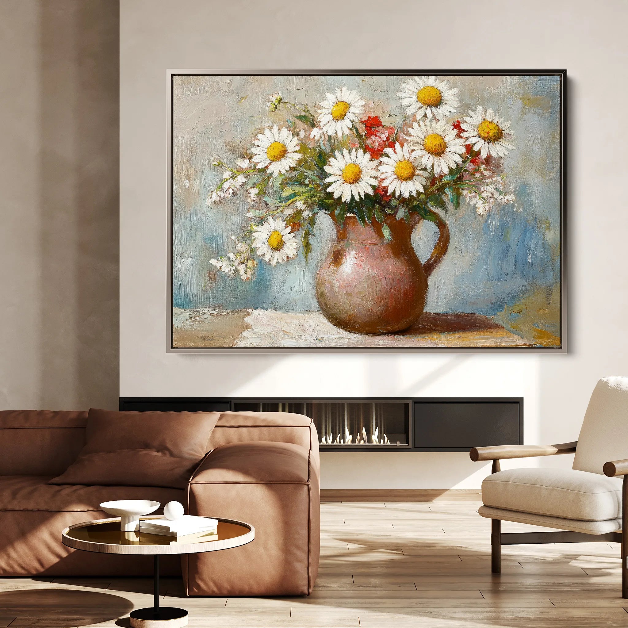 Floral 966 Canvas Art 60 x 40 cm / Black