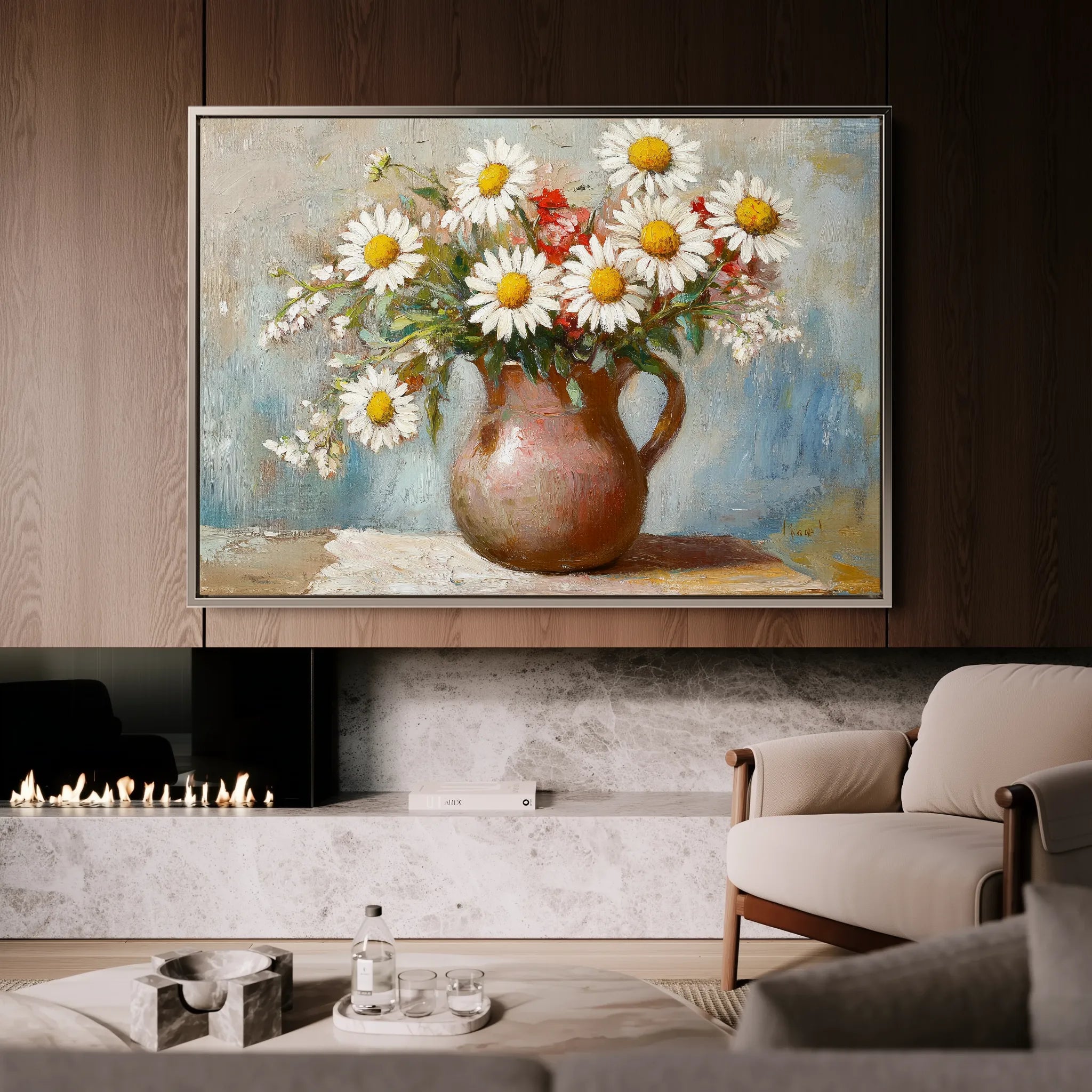 Floral 966 Canvas Art 60 x 40 cm / Black