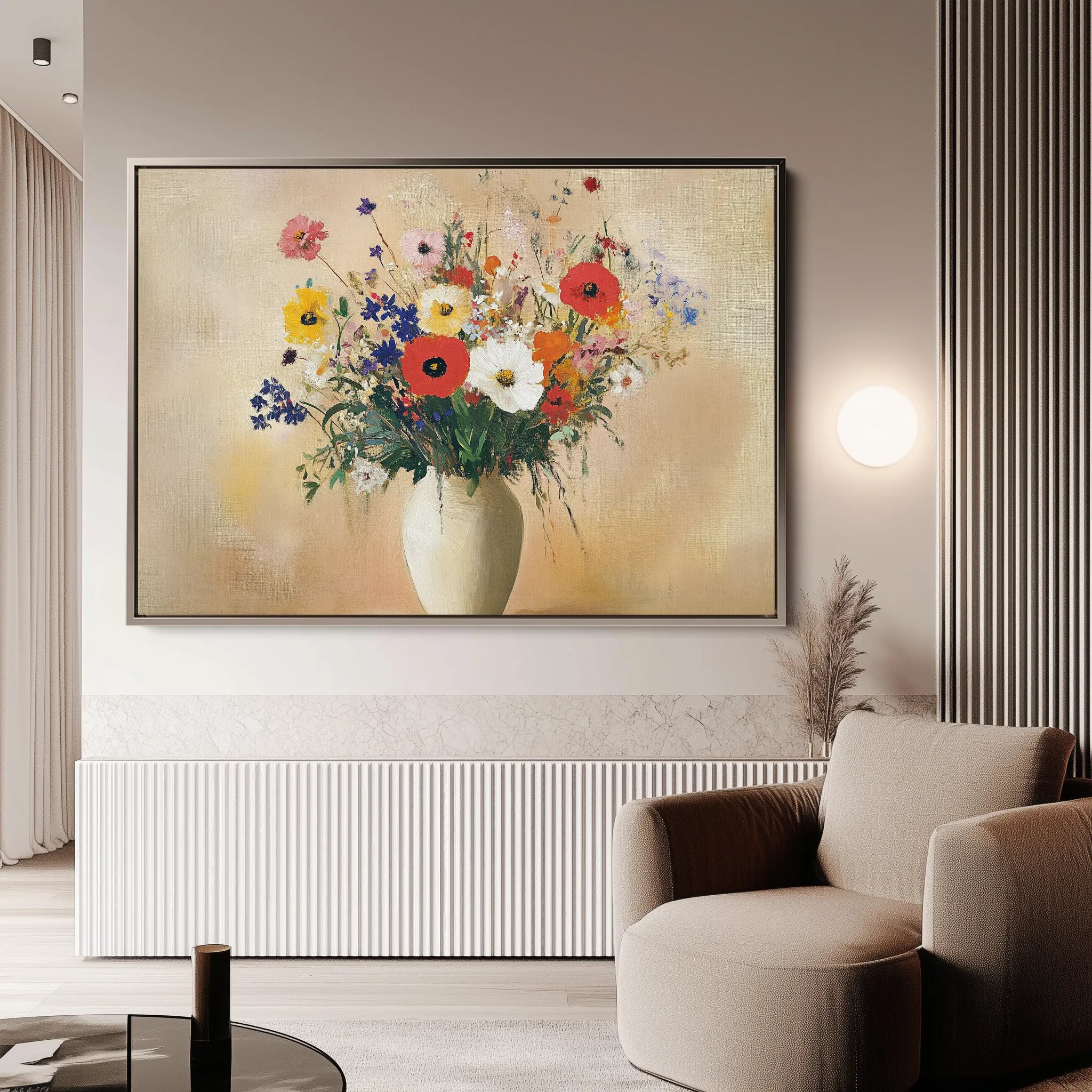 Floral 967 Canvas Art 60 x 40 cm / Black
