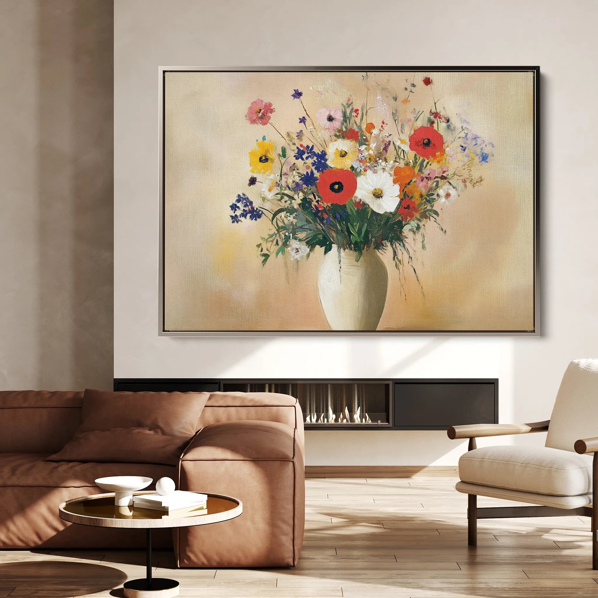 Floral 967 Canvas Art 60 x 40 cm / Black