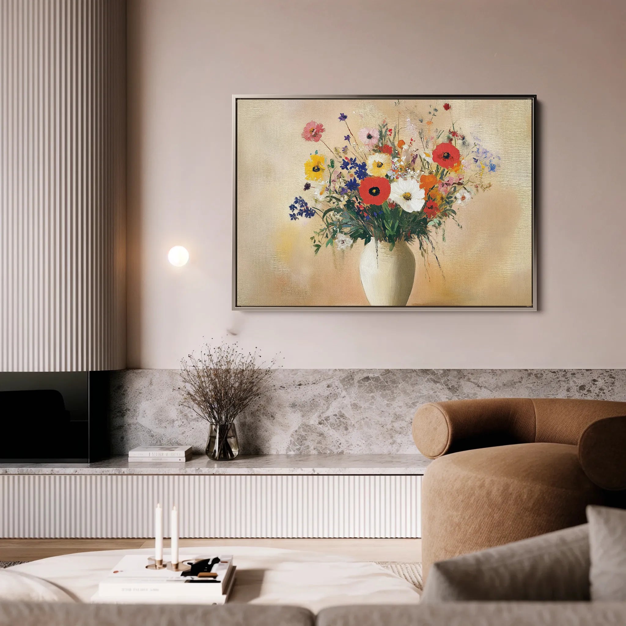 Floral 967 Canvas Art 60 x 40 cm / Black