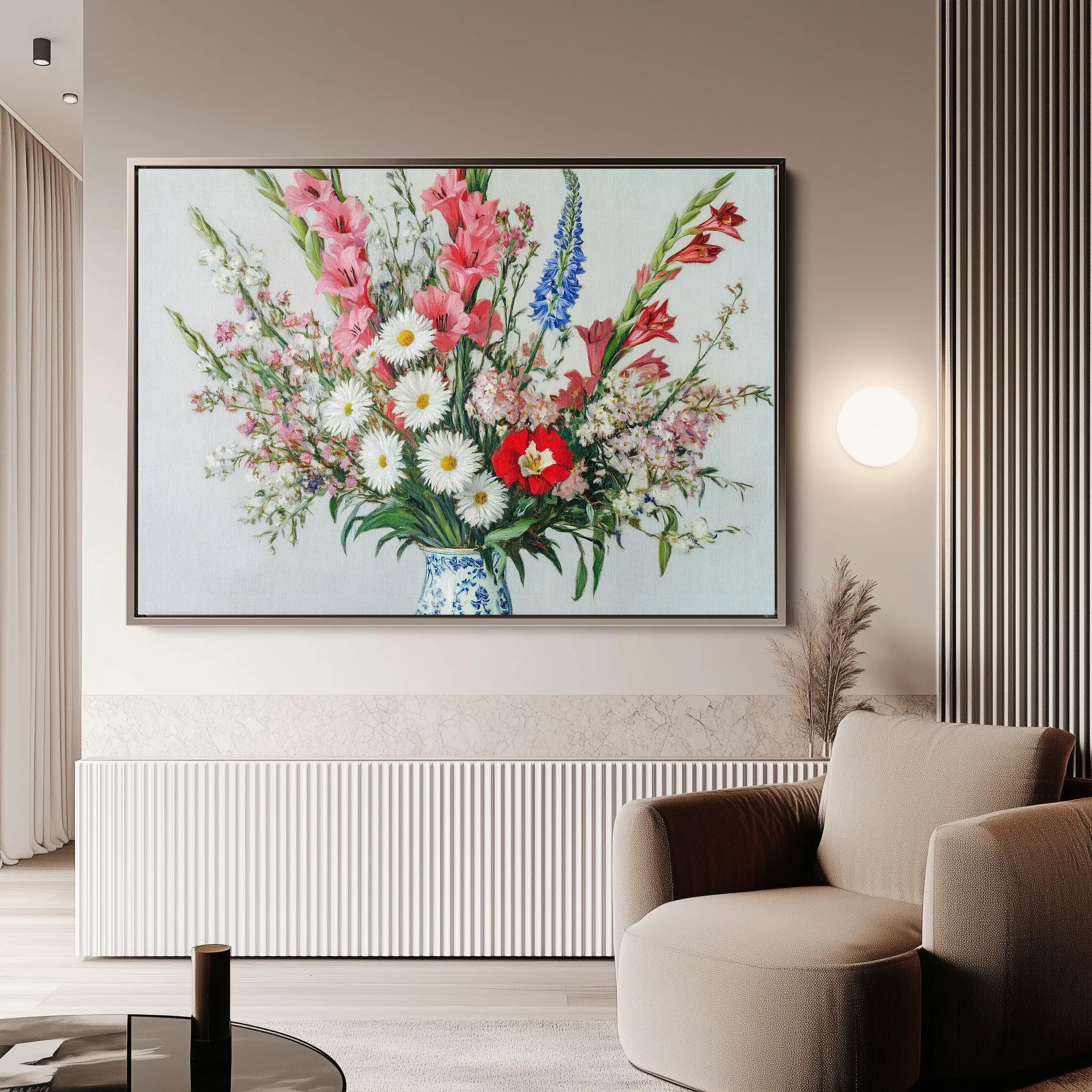 Floral 970 Canvas Art 60 x 40 cm / Black