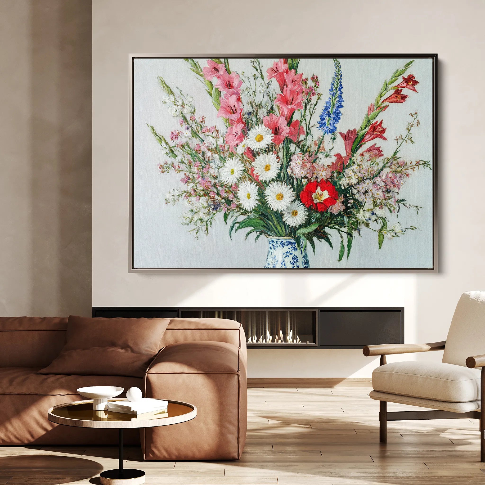 Floral 970 Canvas Art 60 x 40 cm / Black