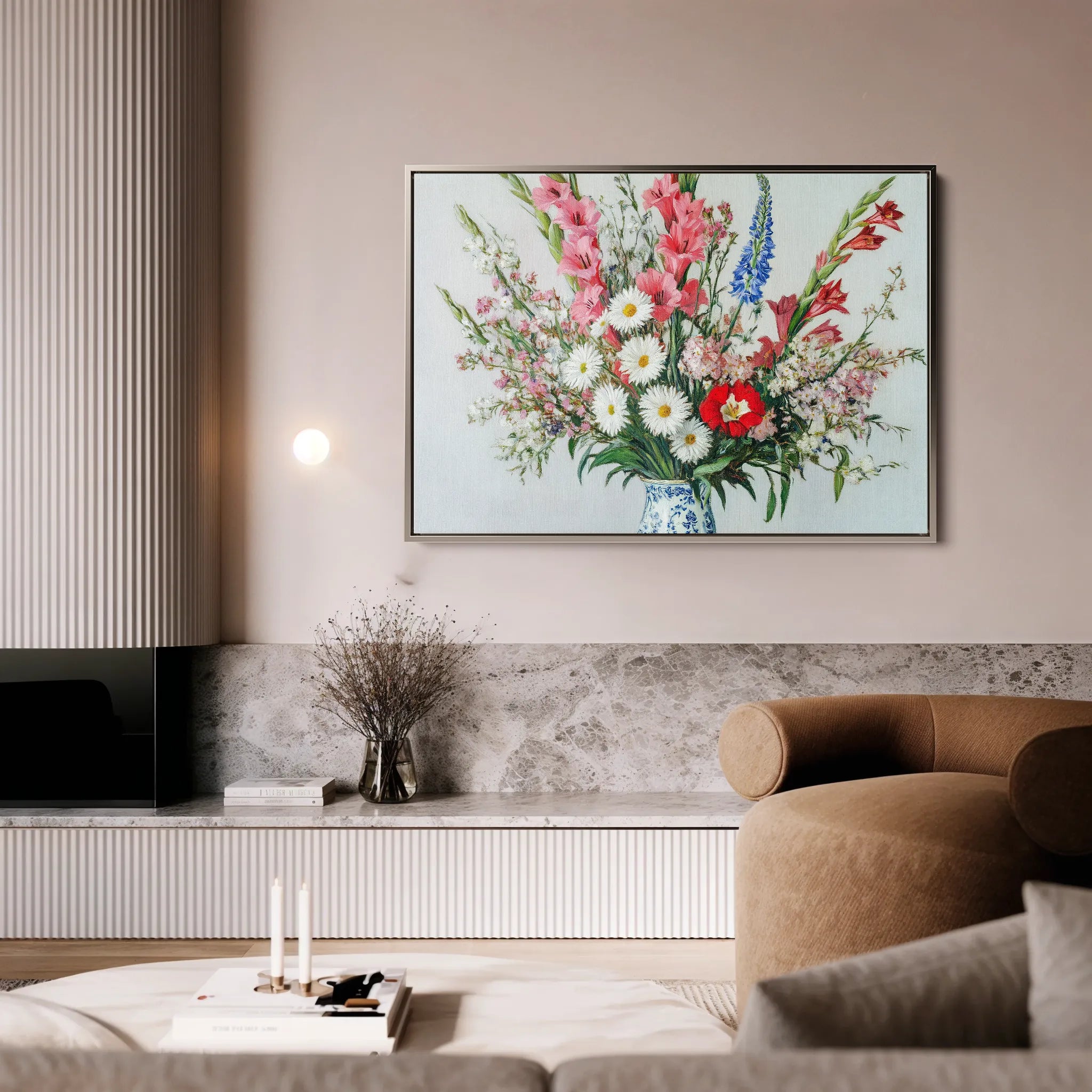 Floral 970 Canvas Art 60 x 40 cm / Black
