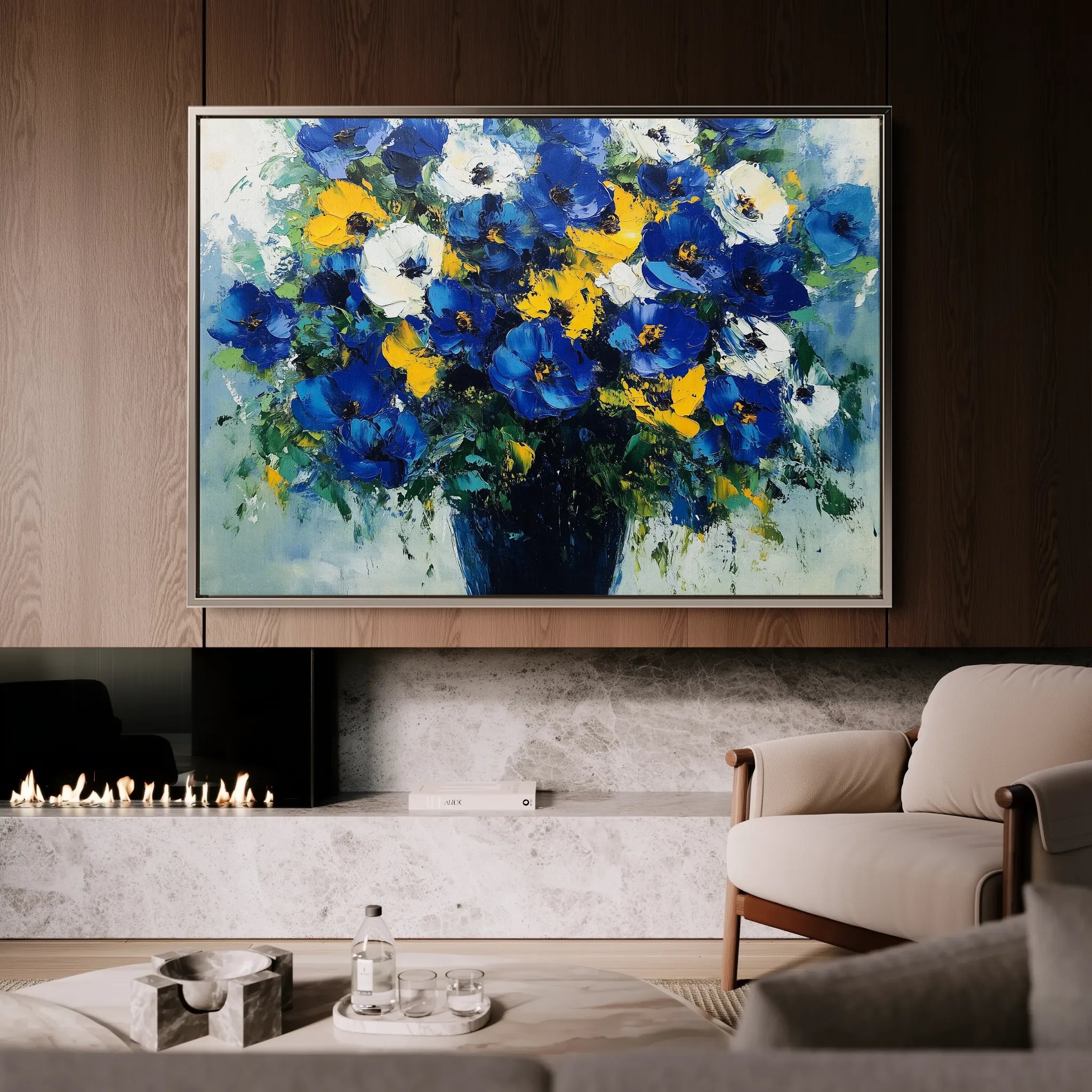 Floral 971 Canvas Art 60 x 40 cm / Black