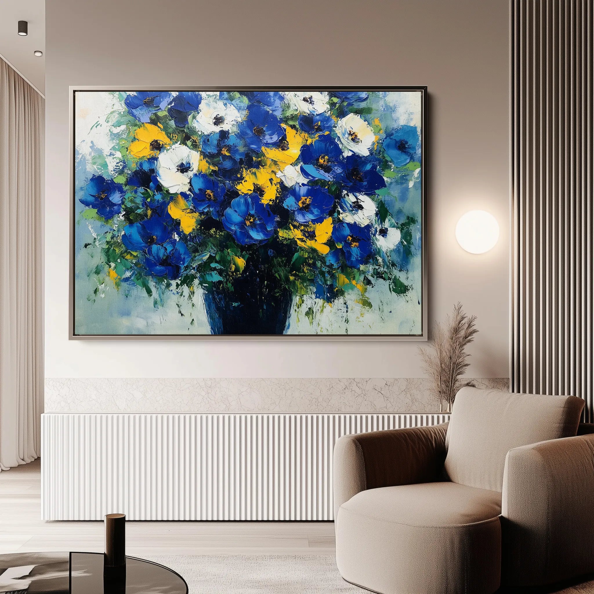Floral 971 Canvas Art 60 x 40 cm / Black