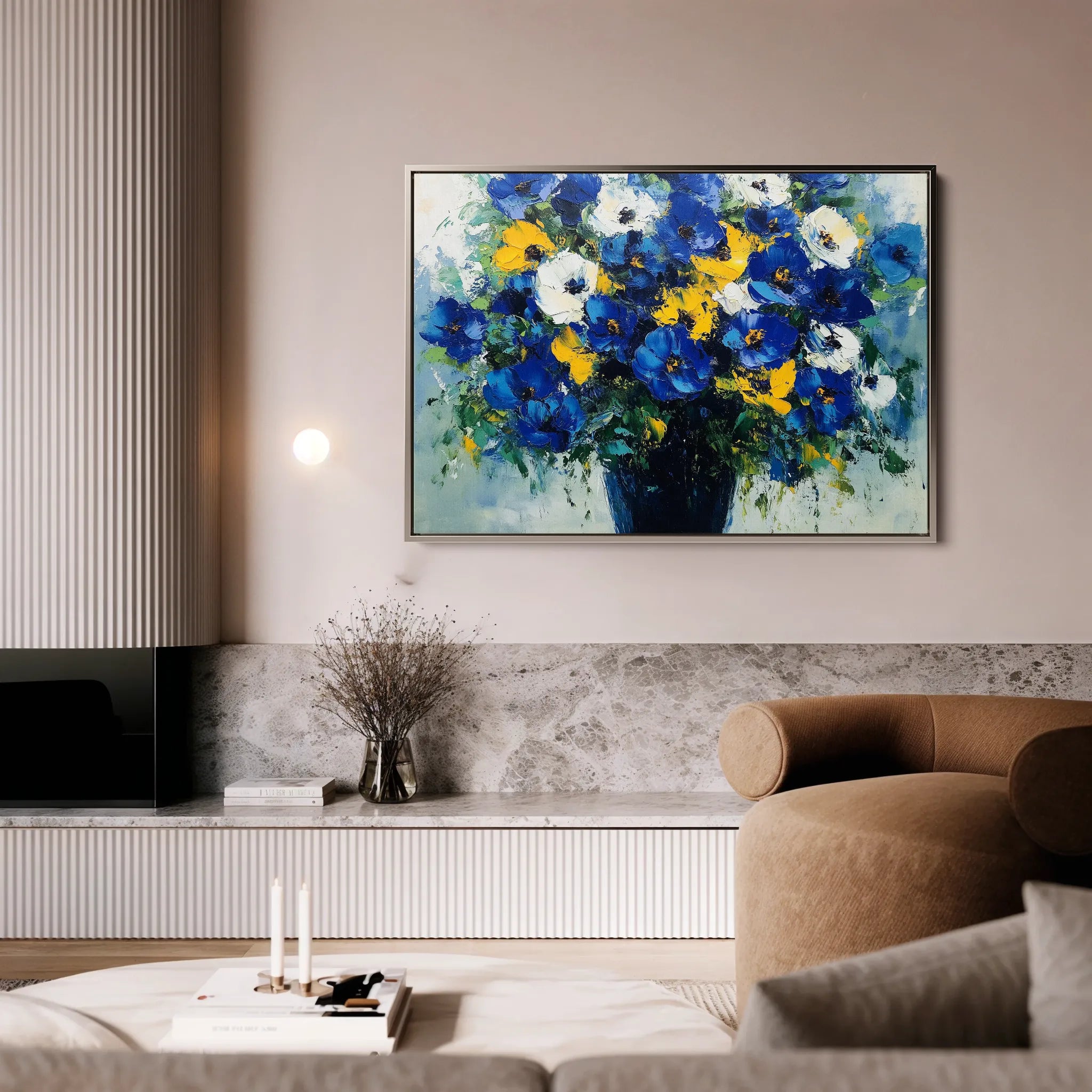Floral 971 Canvas Art 60 x 40 cm / Black