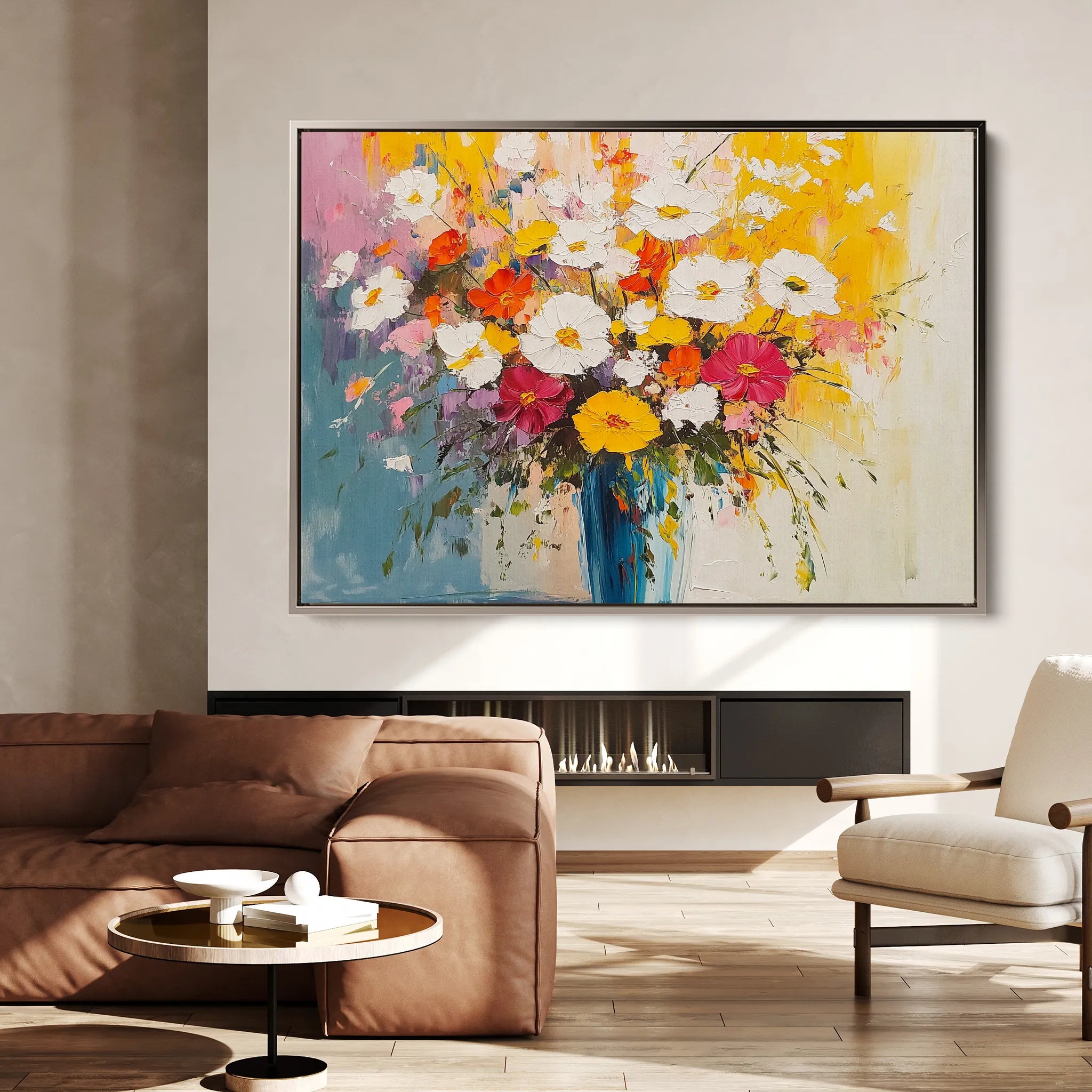 Floral 972 Canvas Art 60 x 40 cm / Black