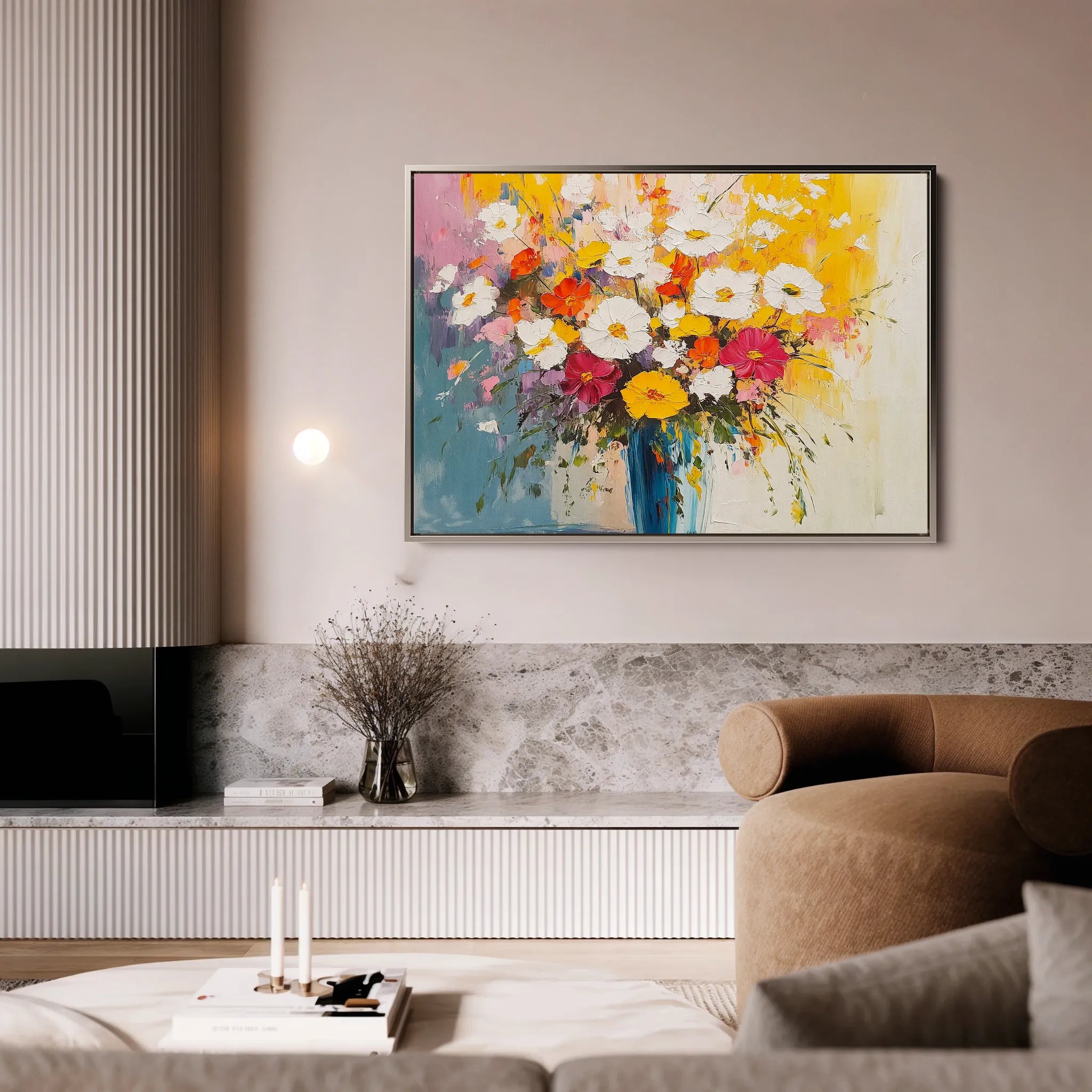 Floral 972 Canvas Art 60 x 40 cm / Black
