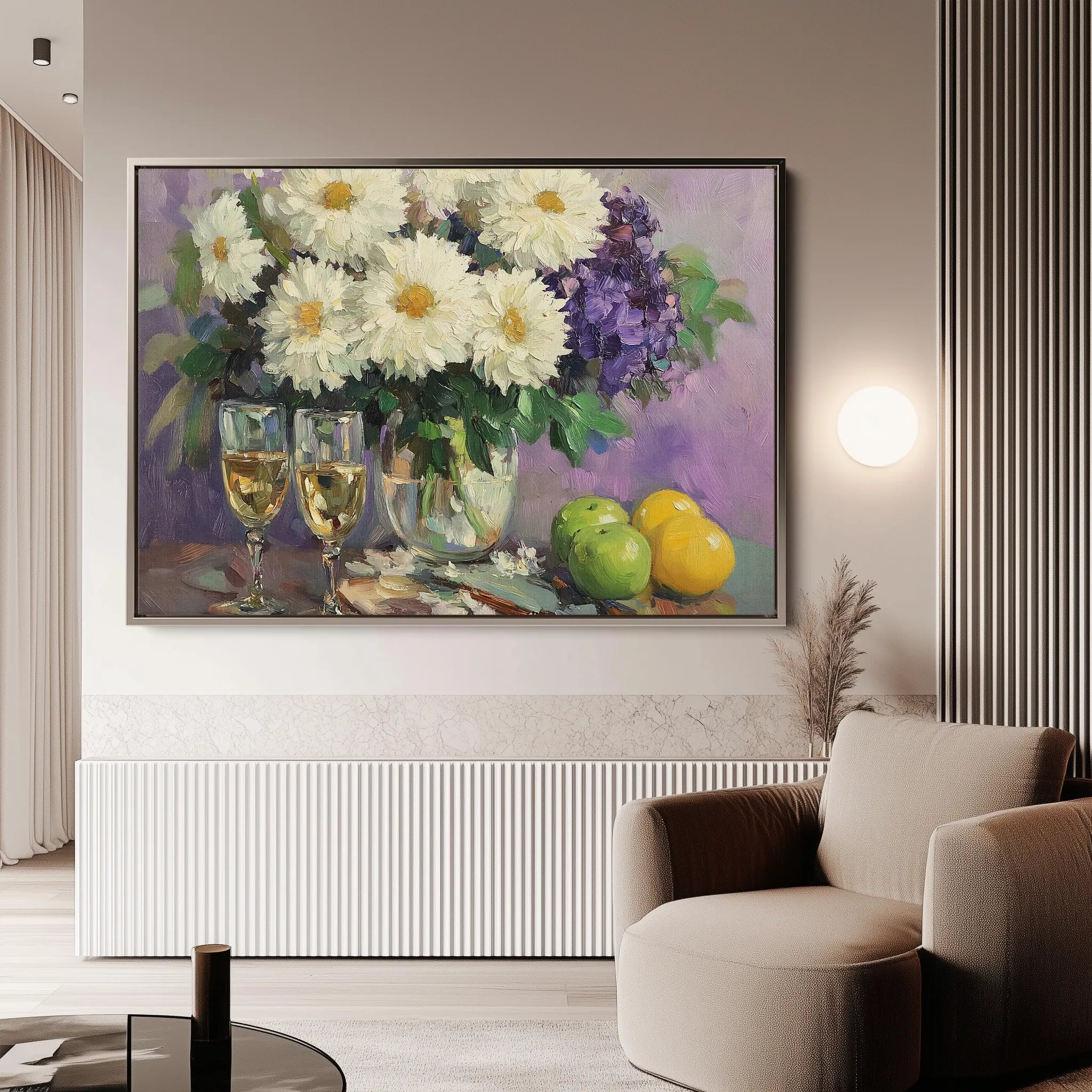 Floral 973 Canvas Art 60 x 40 cm / Black