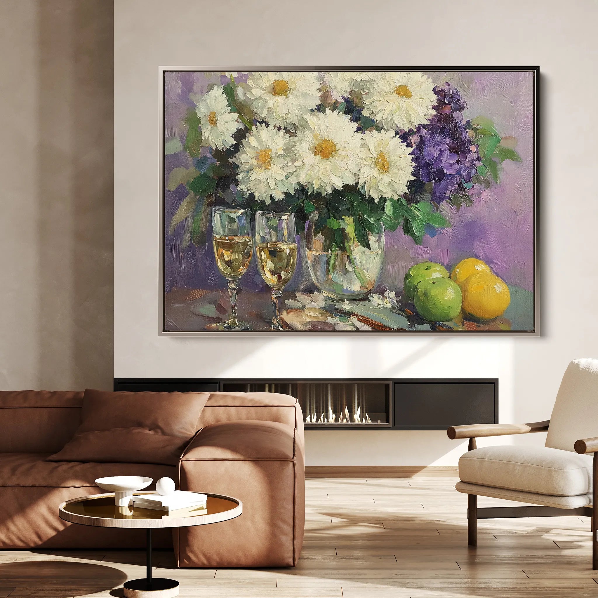Floral 973 Canvas Art 60 x 40 cm / Black