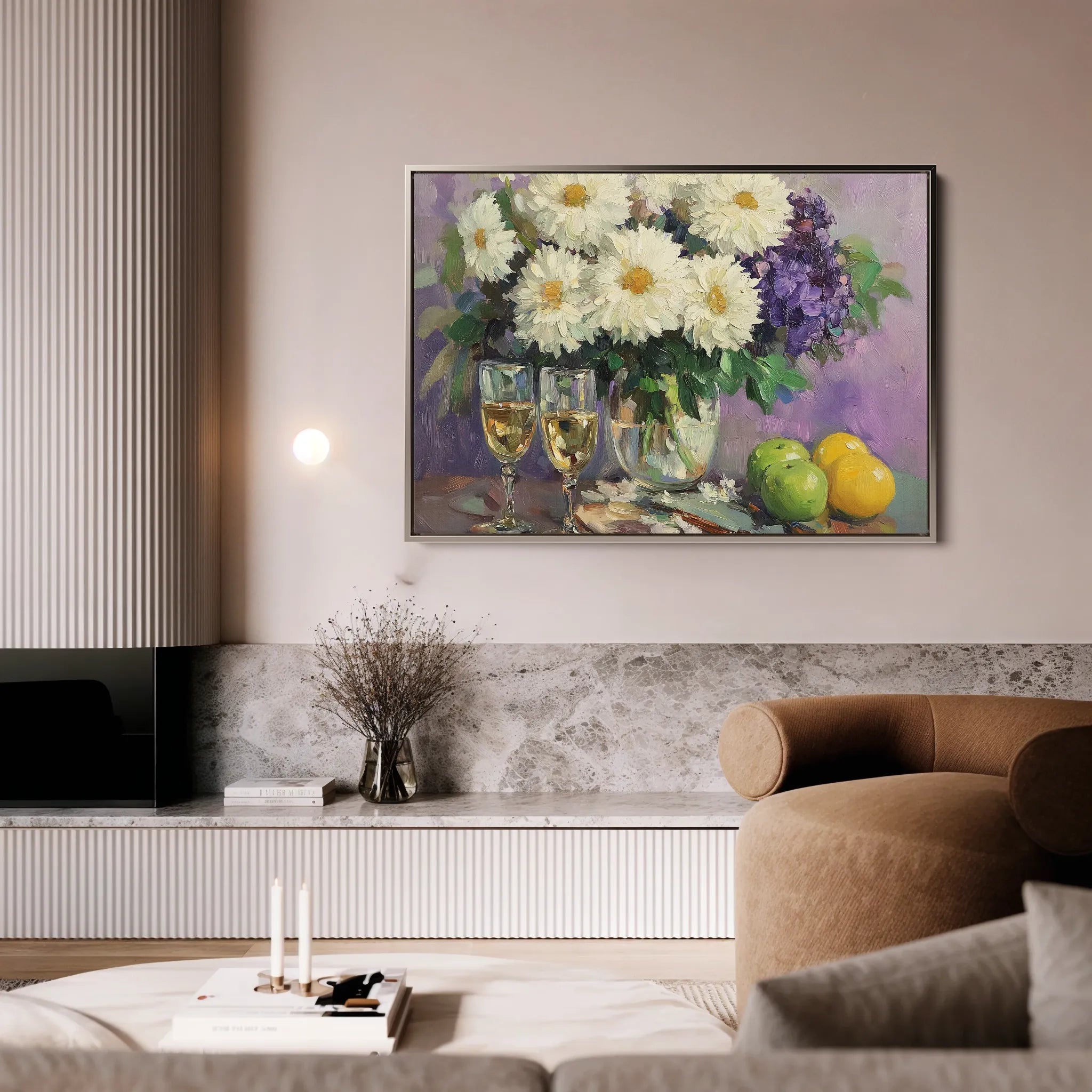 Floral 973 Canvas Art 60 x 40 cm / Black