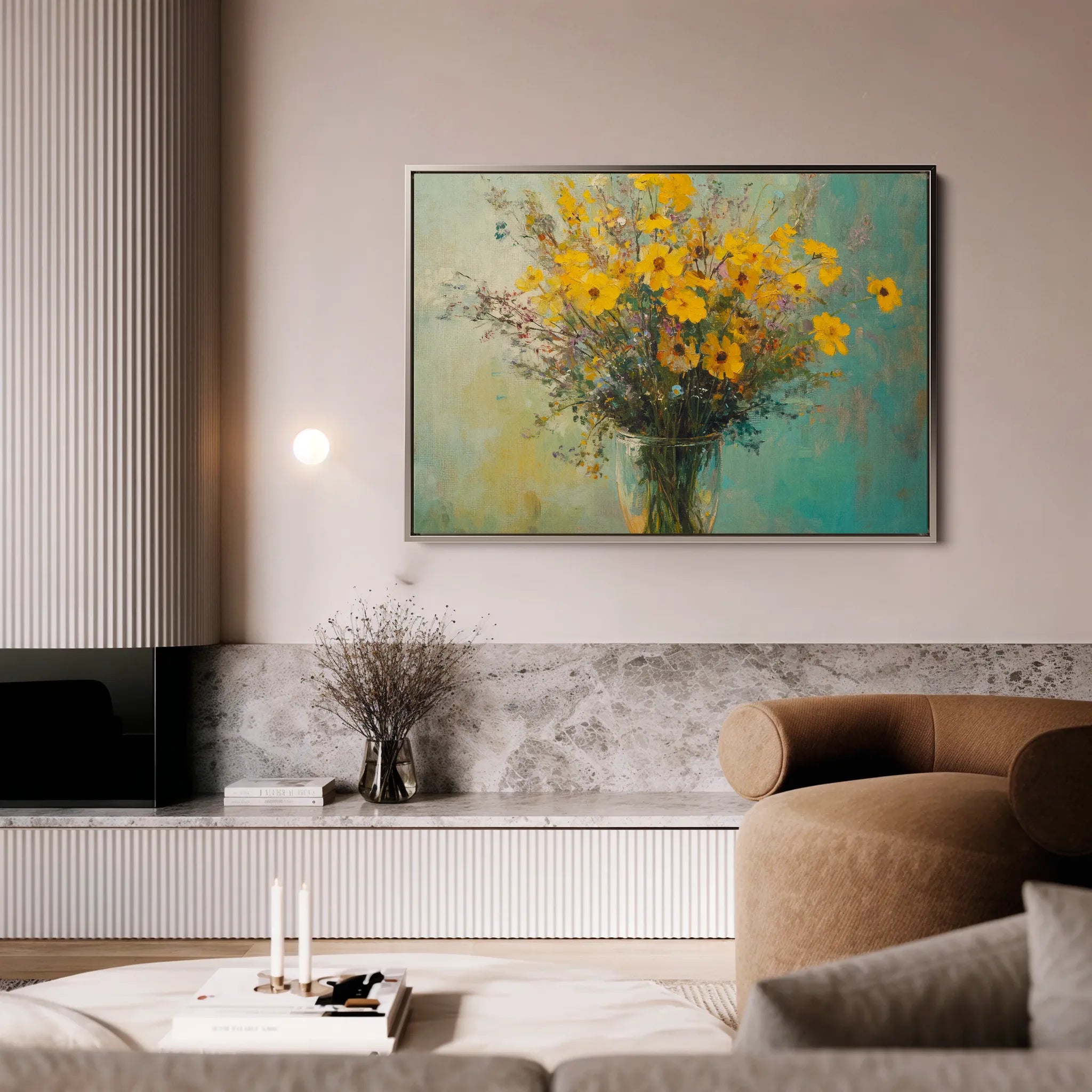 Floral 975 Canvas Art 60 x 40 cm / Black