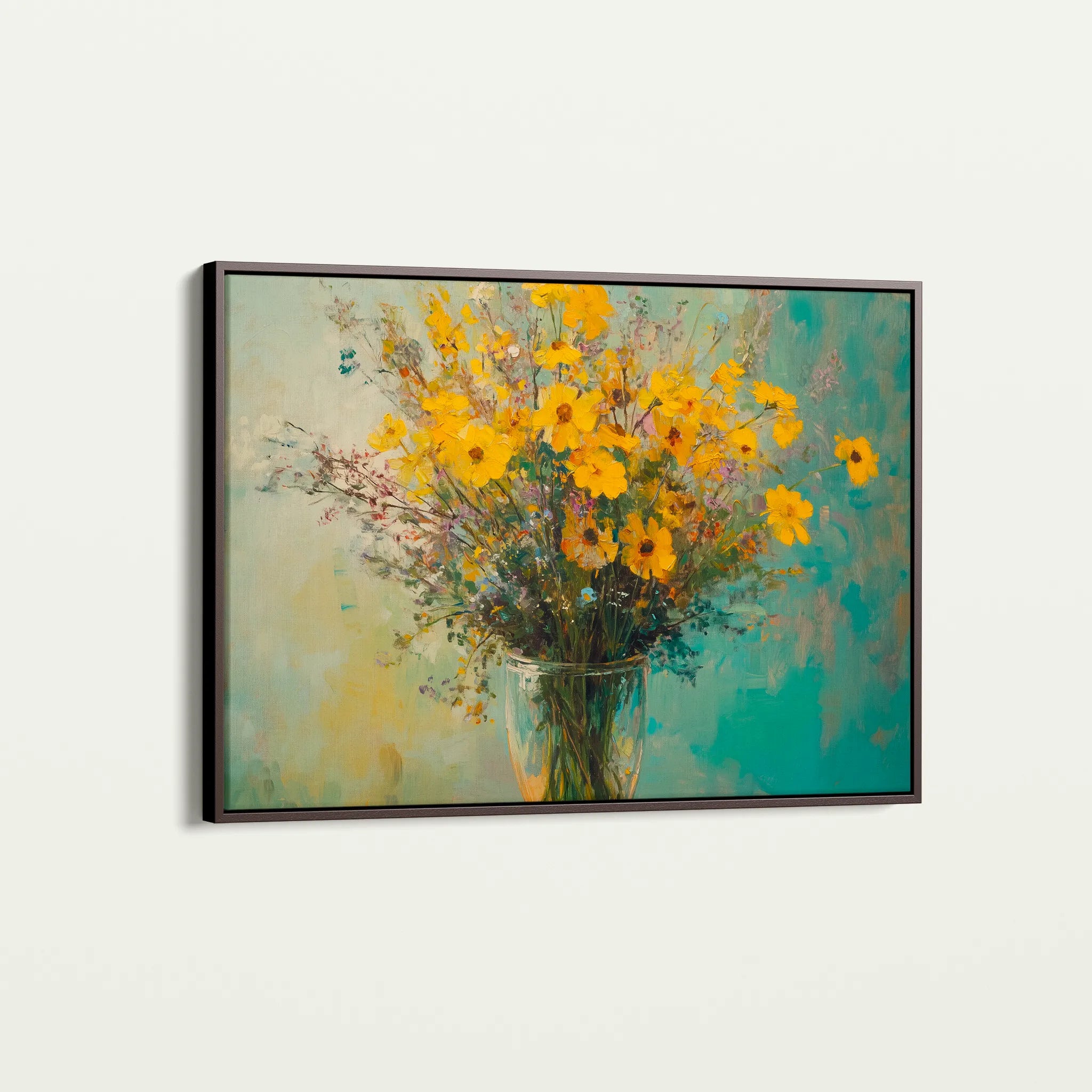 Floral 975 Canvas Art 60 x 40 cm / Black
