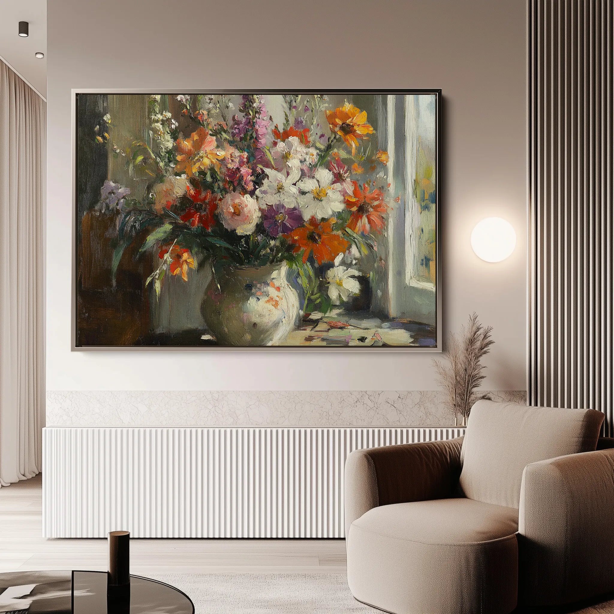 Floral 976 Canvas Art 60 x 40 cm / Black