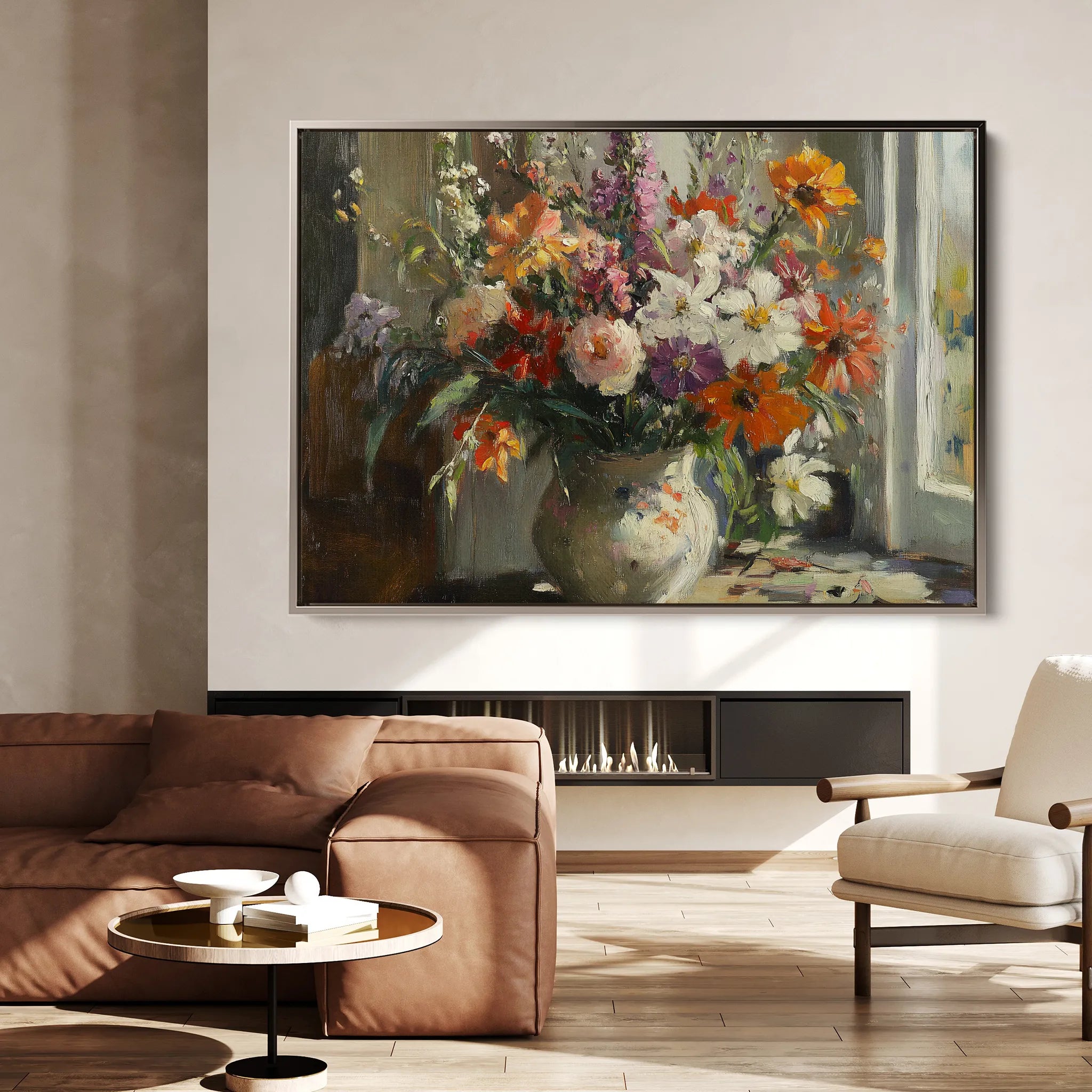 Floral 976 Canvas Art 60 x 40 cm / Black