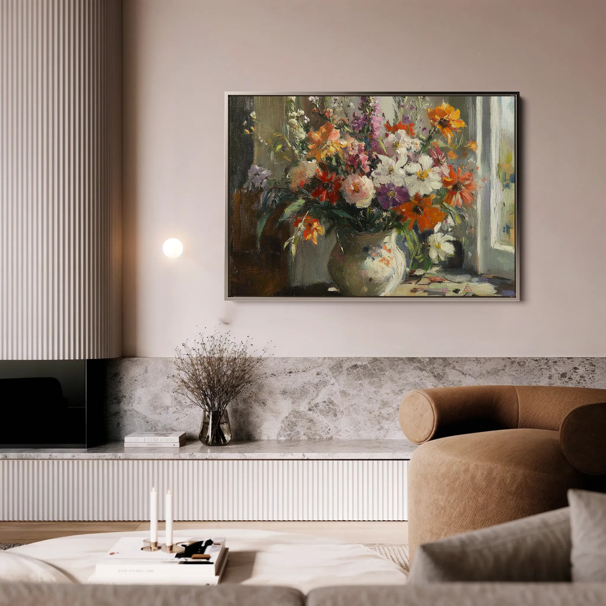 Floral 976 Canvas Art 60 x 40 cm / Black