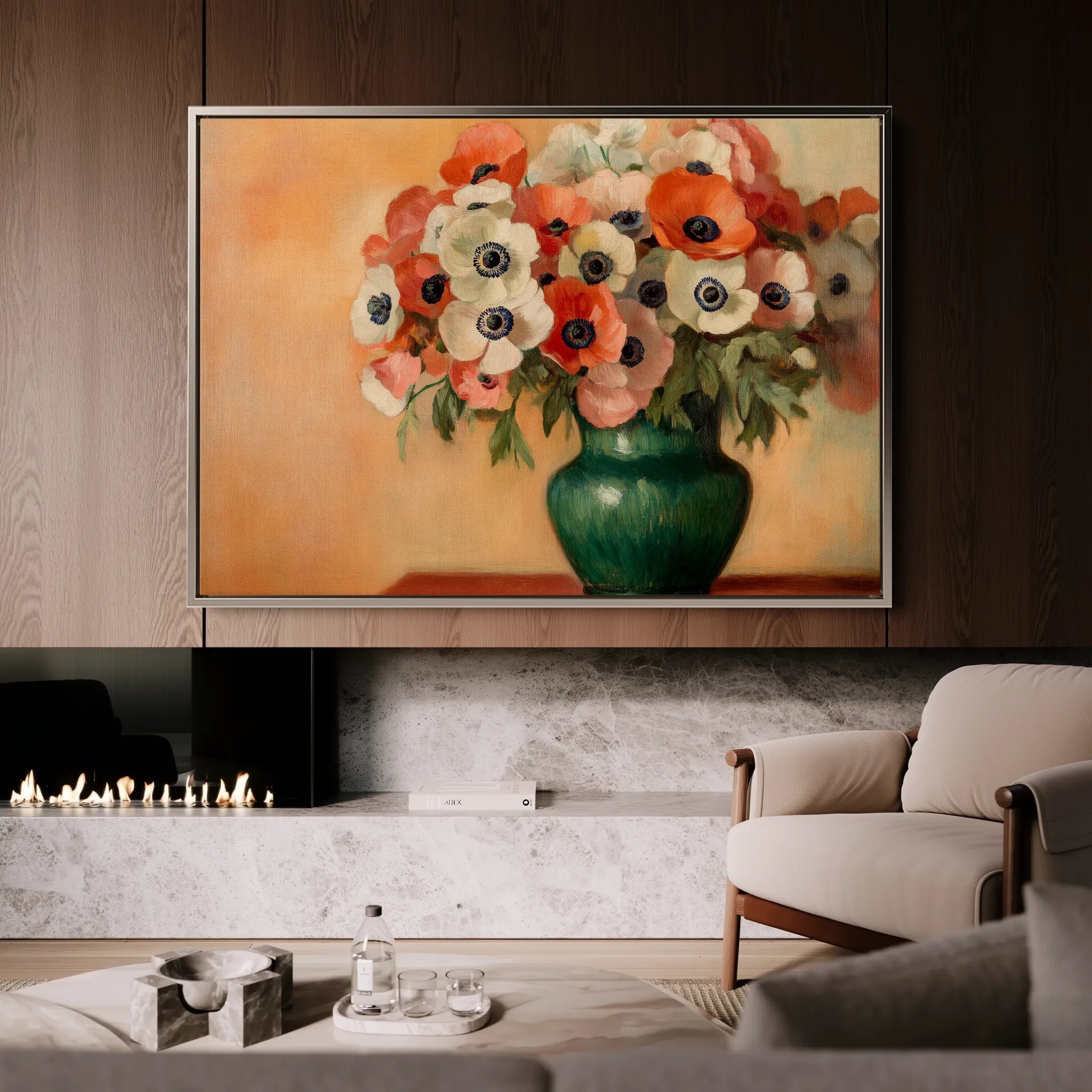 Floral 977 Canvas Art 60 x 40 cm / Black
