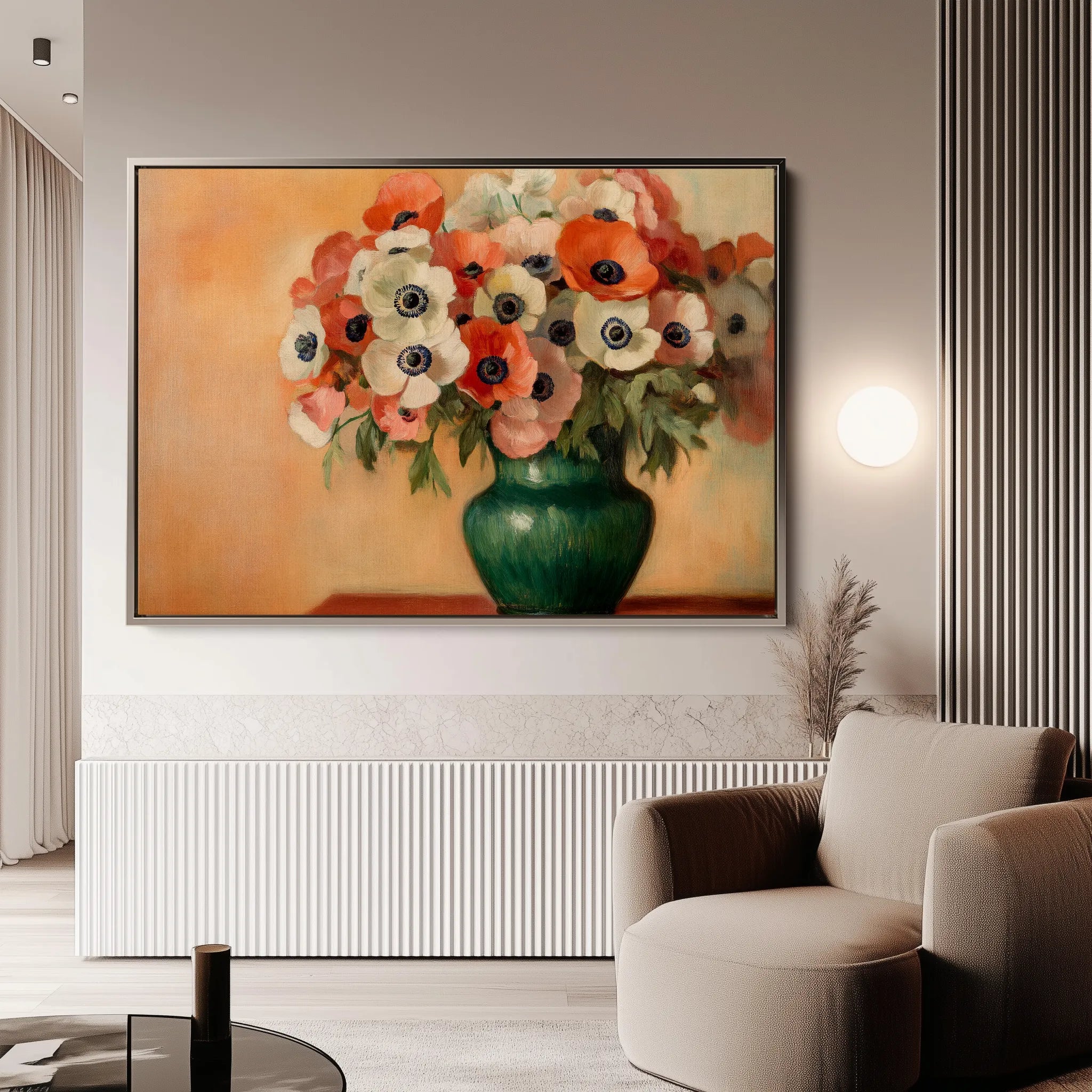 Floral 977 Canvas Art 60 x 40 cm / Black
