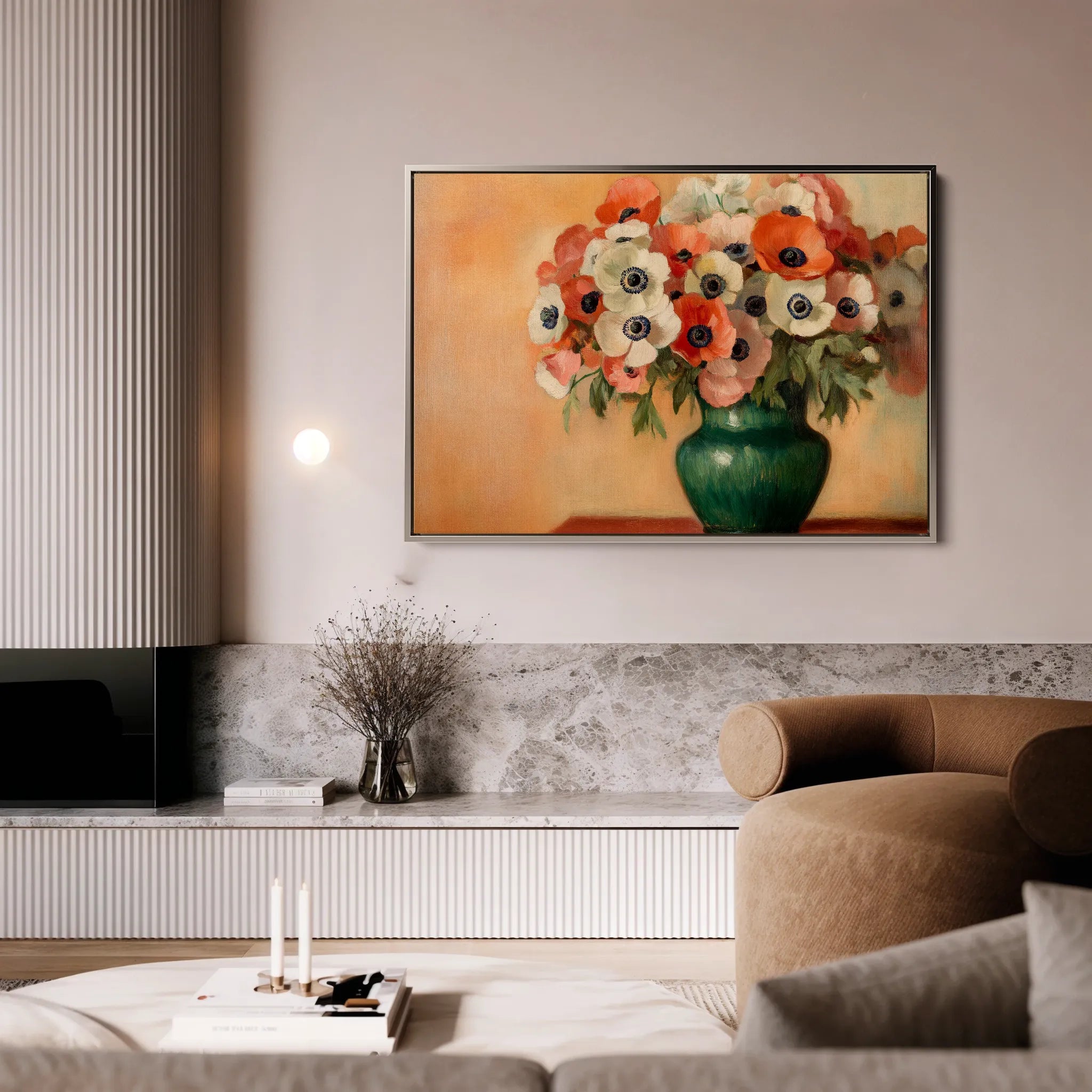Floral 977 Canvas Art 60 x 40 cm / Black