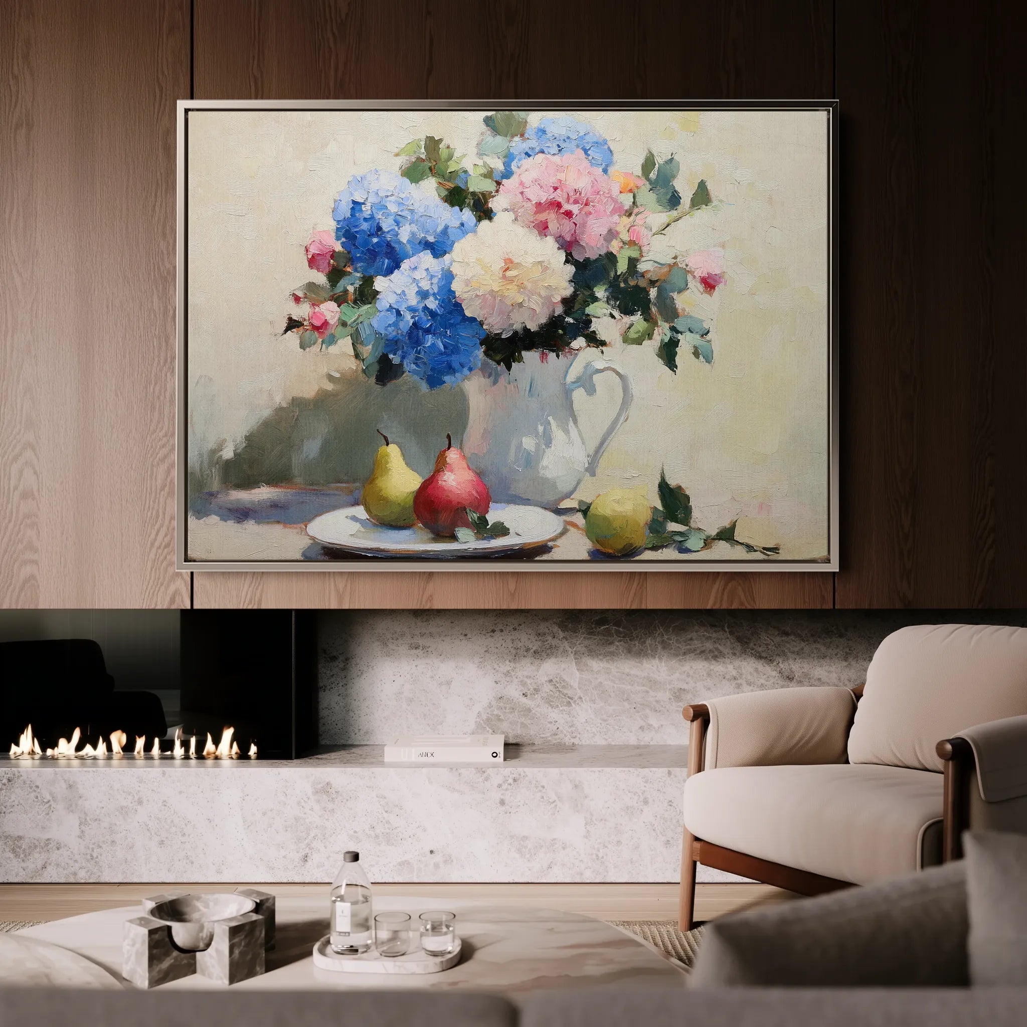 Floral 979 Canvas Art 60 x 40 cm / Black