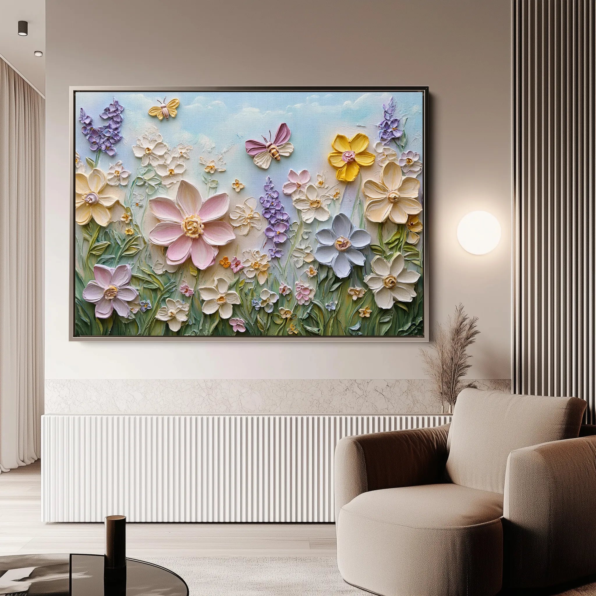 Floral 980 Canvas Art 60 x 40 cm / Black