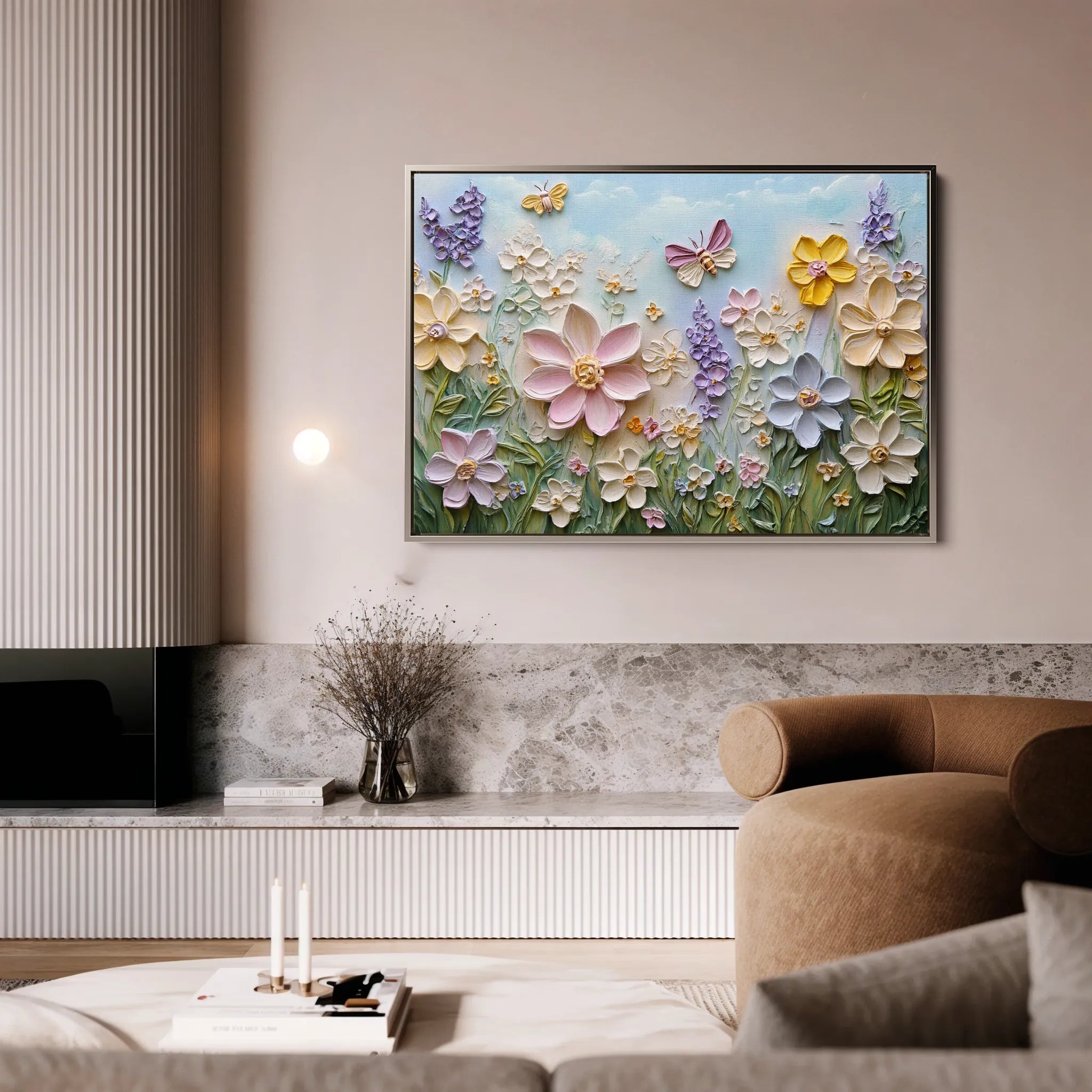 Floral 980 Canvas Art 60 x 40 cm / Black