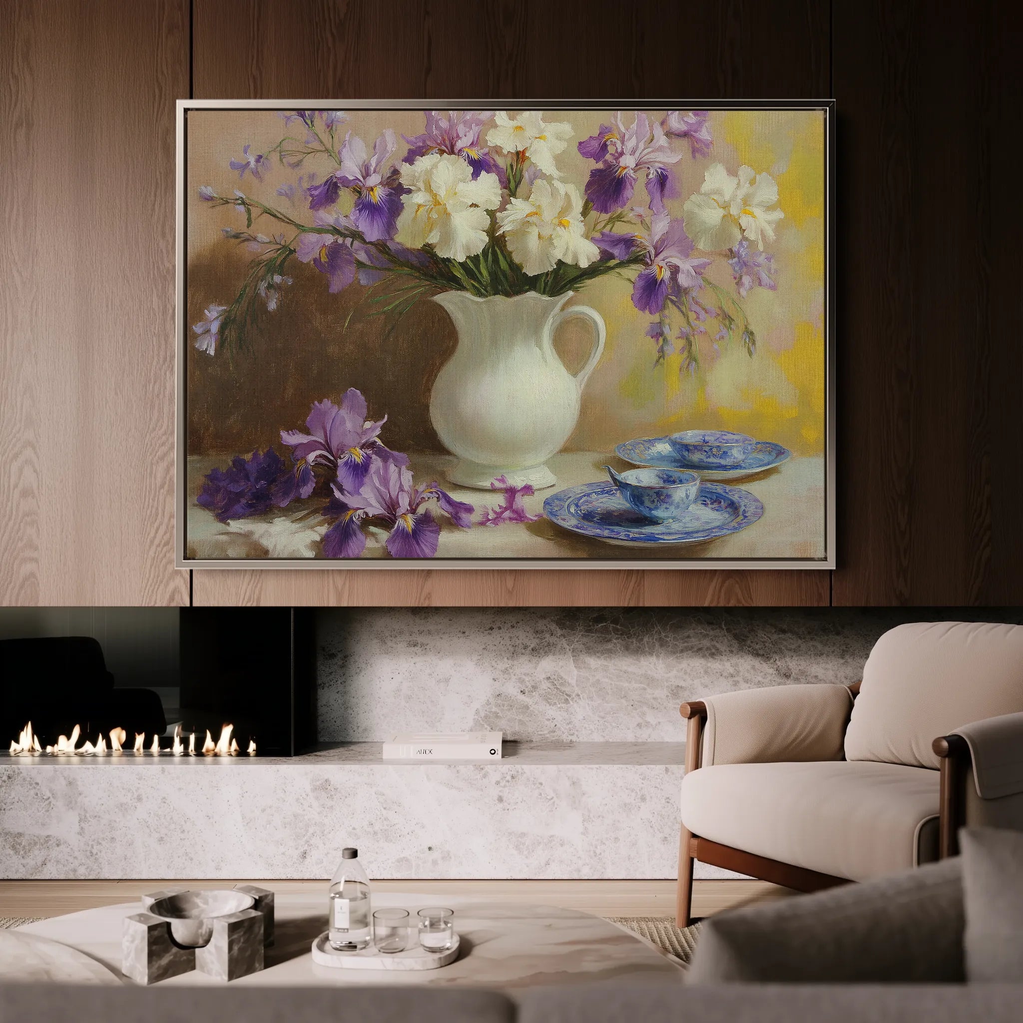 Floral 981 Canvas Art 60 x 40 cm / Black