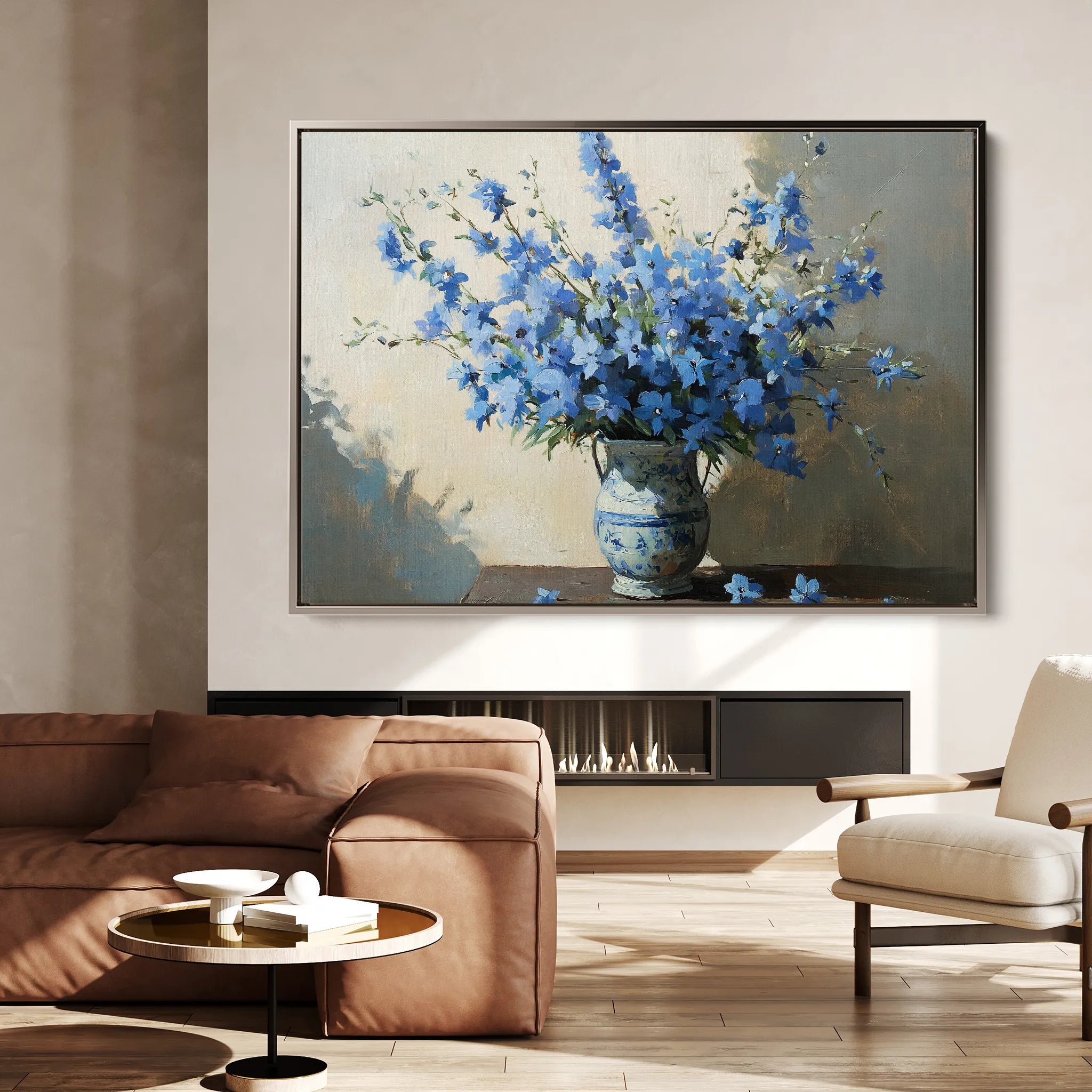 Floral 982 Canvas Art 60 x 40 cm / Black