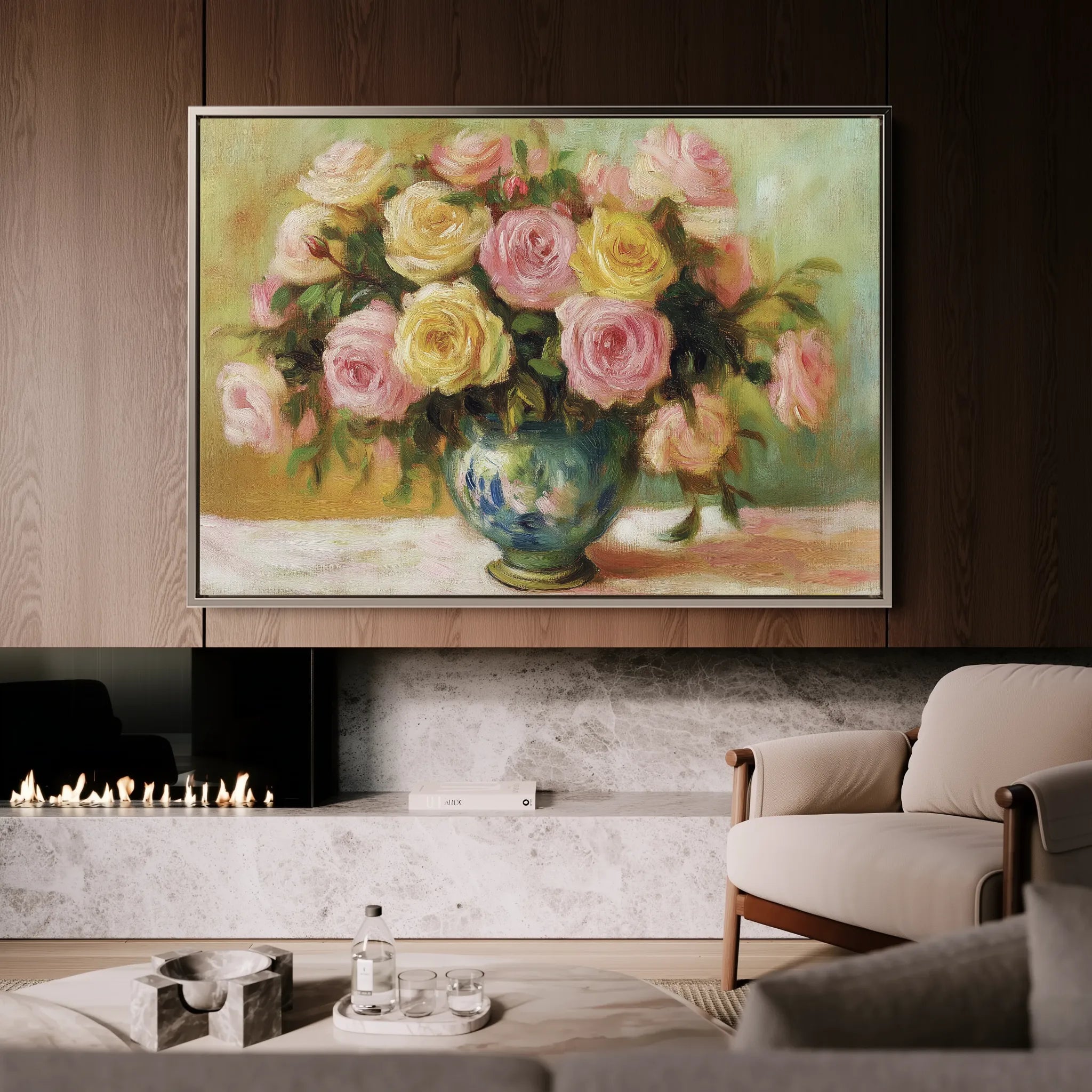 Floral 983 Canvas Art 60 x 40 cm / Black