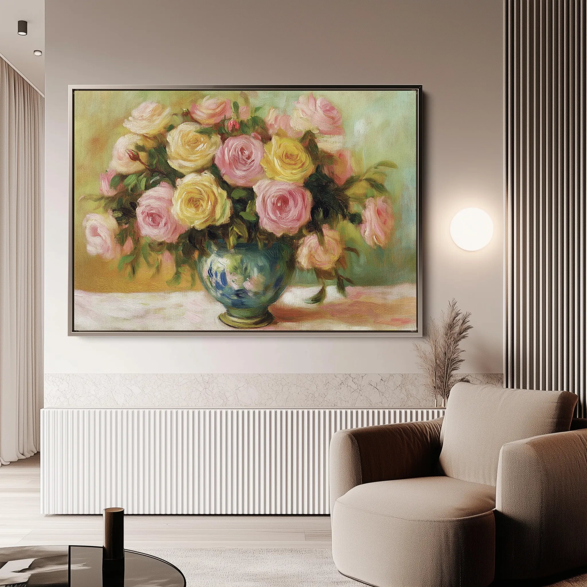 Floral 983 Canvas Art 60 x 40 cm / Black