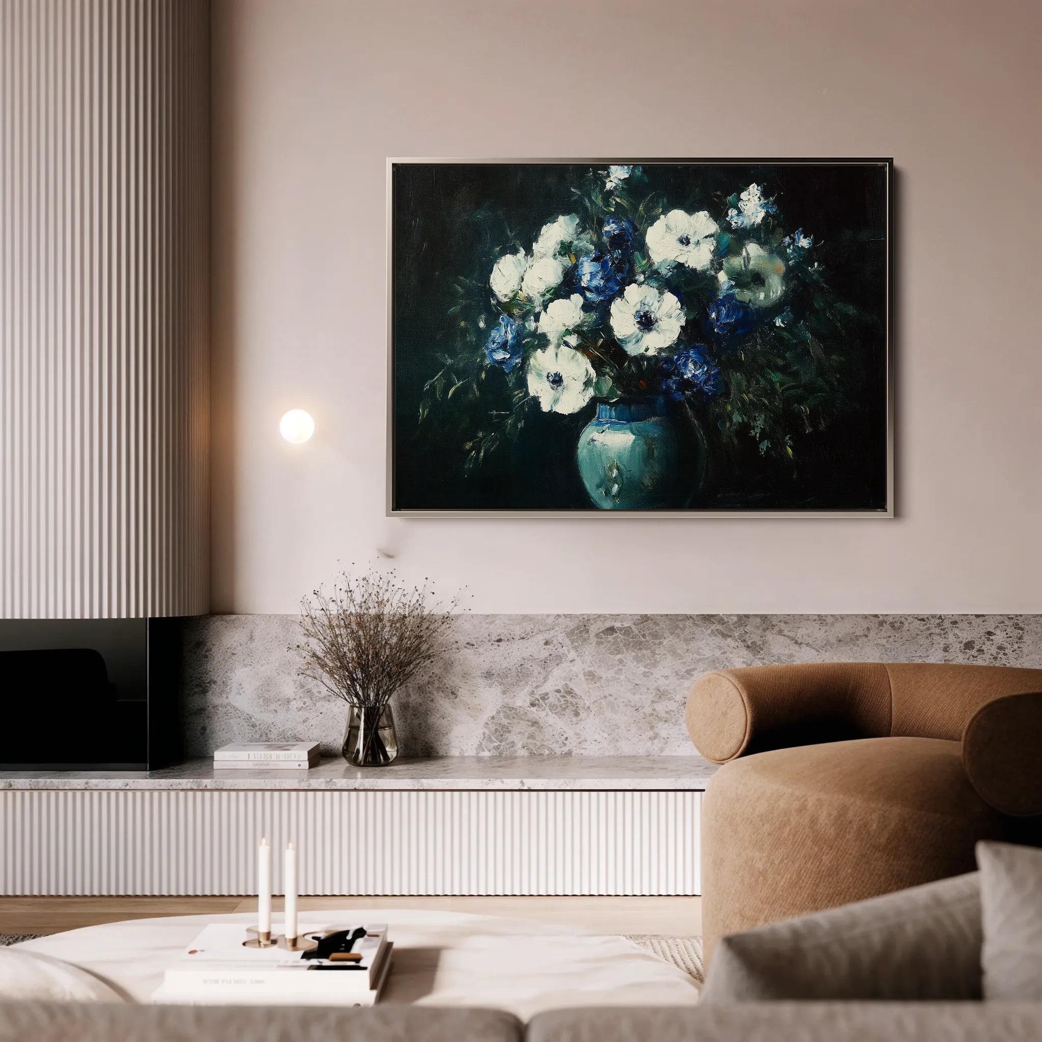 Floral 985 Canvas Art 60 x 40 cm / Black