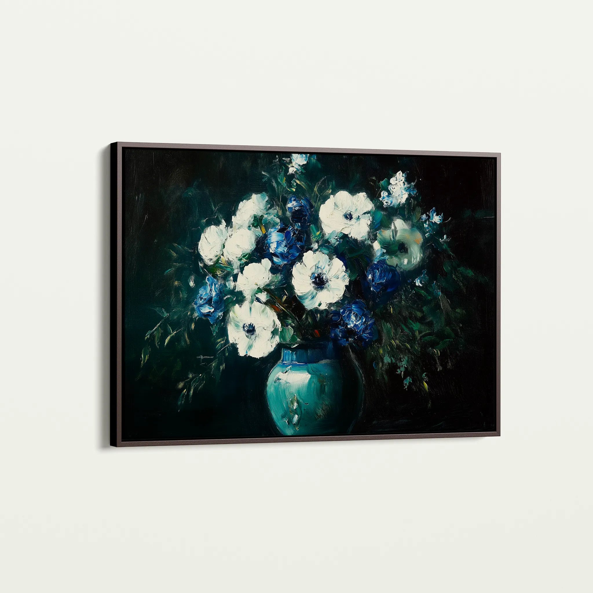 Floral 985 Canvas Art 60 x 40 cm / Black