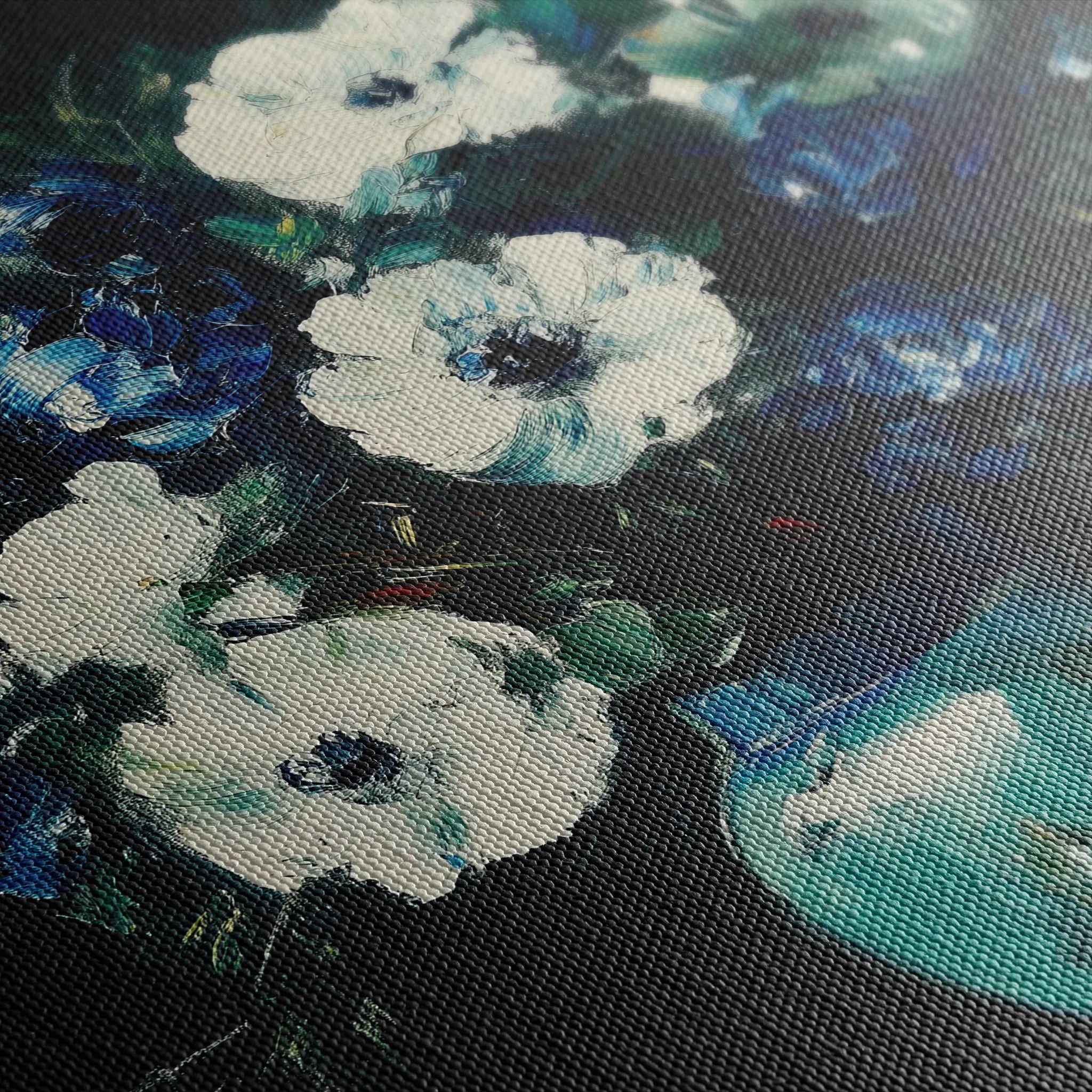 Floral 985 Canvas Art 60 x 40 cm / Black