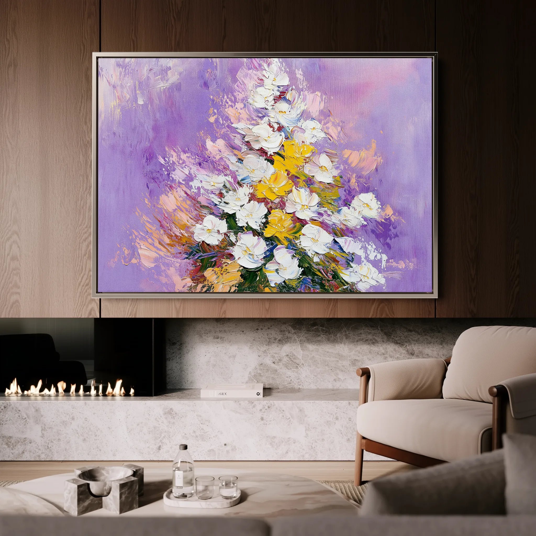 Floral 986 Canvas Art 60 x 40 cm / Black