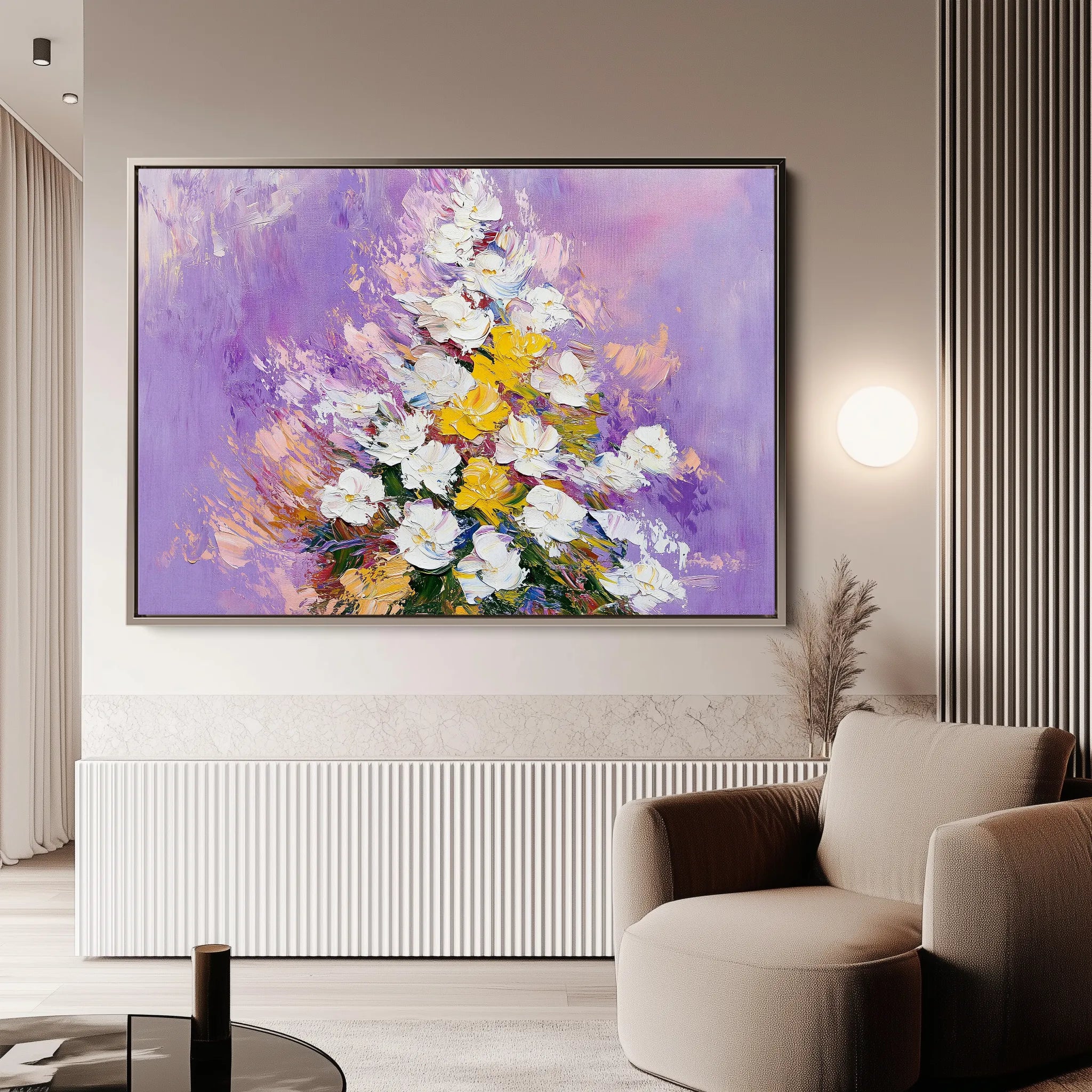 Floral 986 Canvas Art 60 x 40 cm / Black