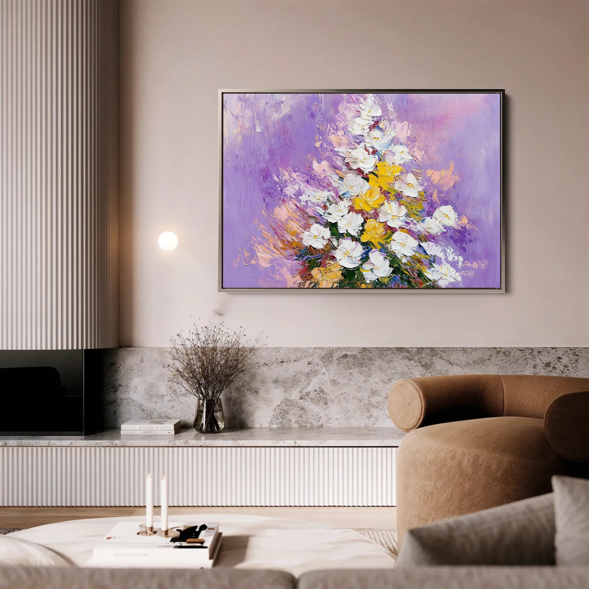 Floral 986 Canvas Art 60 x 40 cm / Black
