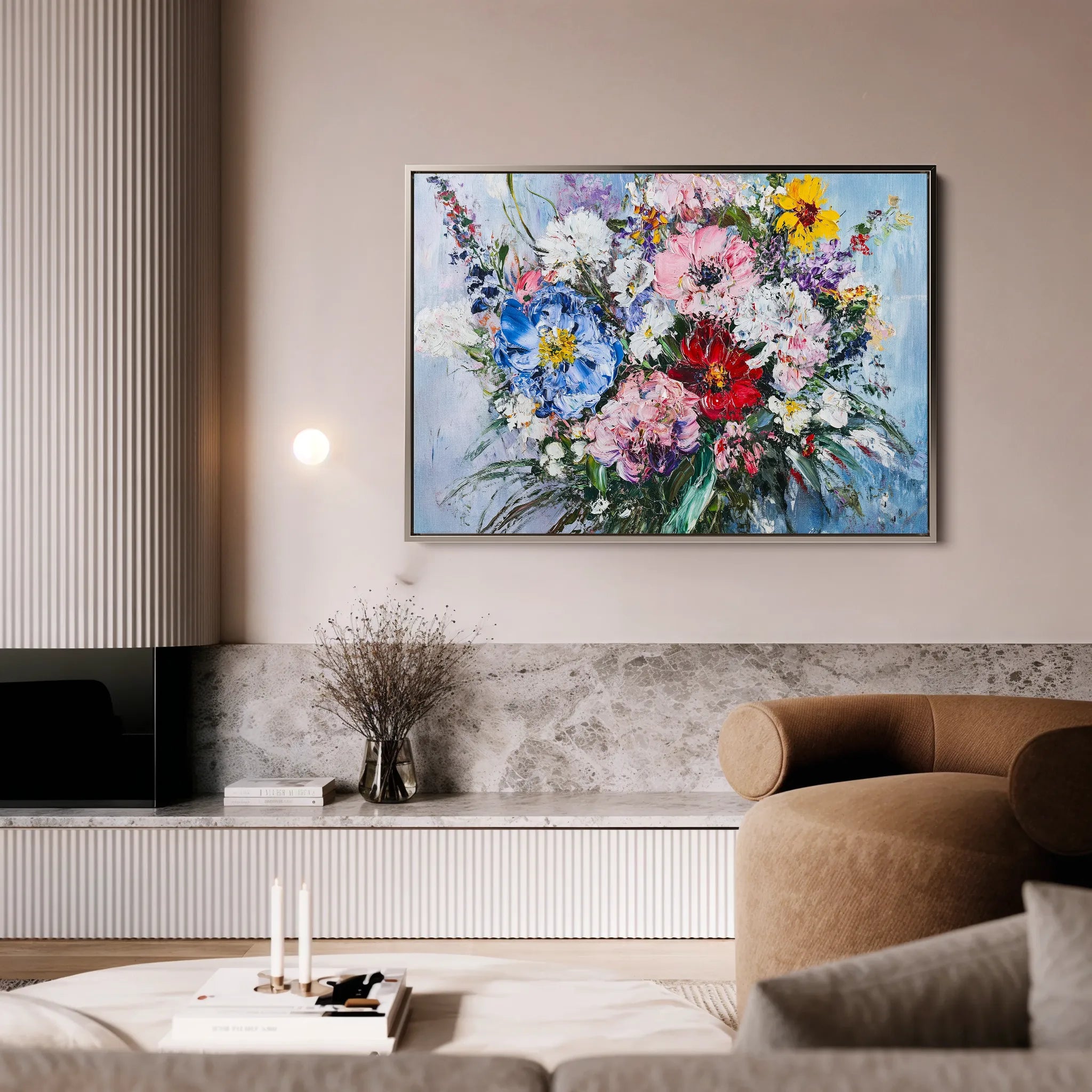 Floral 987 Canvas Art 60 x 40 cm / Black