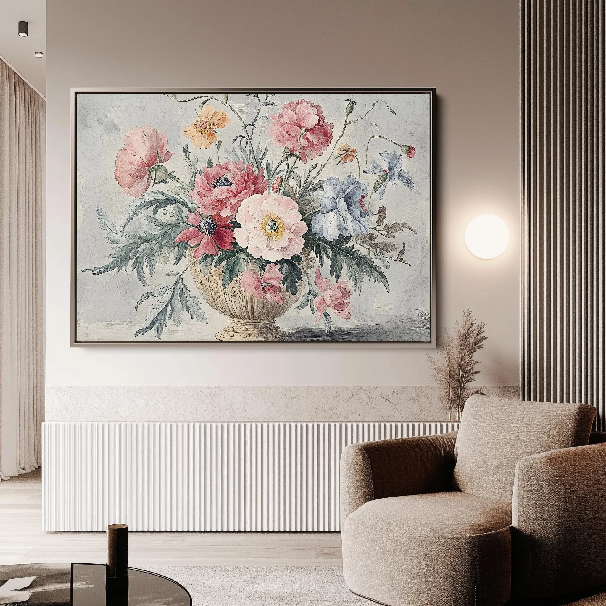 Floral 988 Canvas Art 60 x 40 cm / Black