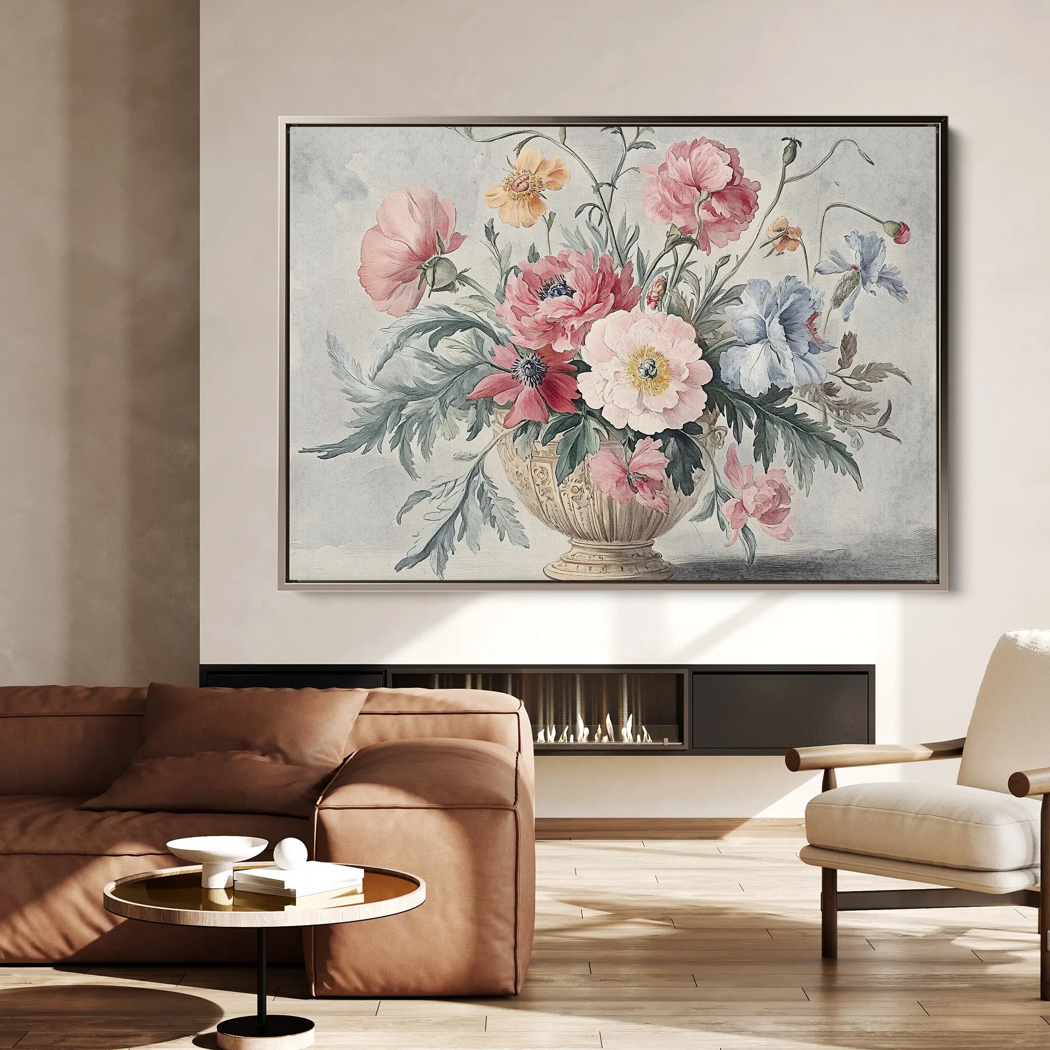 Floral 988 Canvas Art 60 x 40 cm / Black