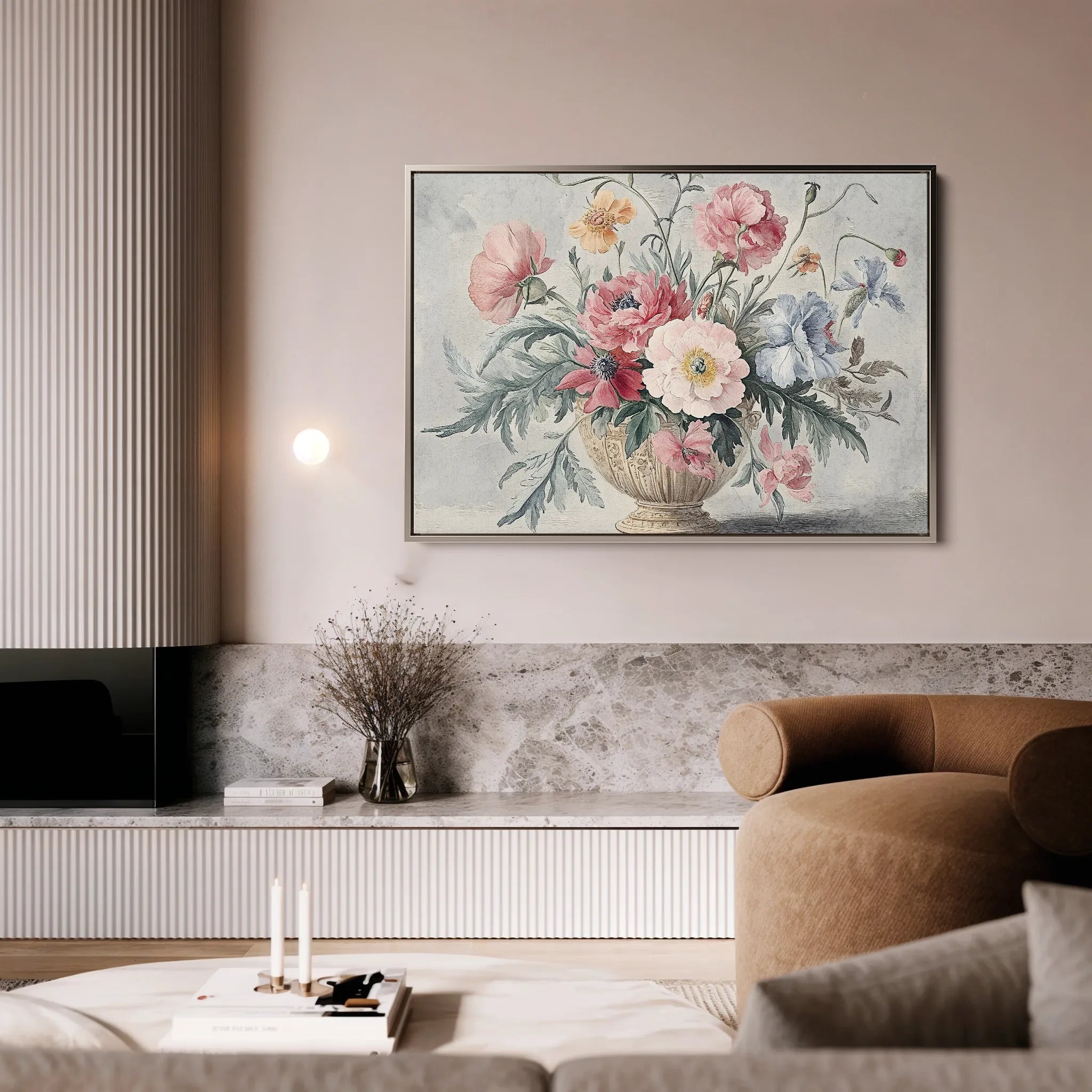 Floral 988 Canvas Art 60 x 40 cm / Black