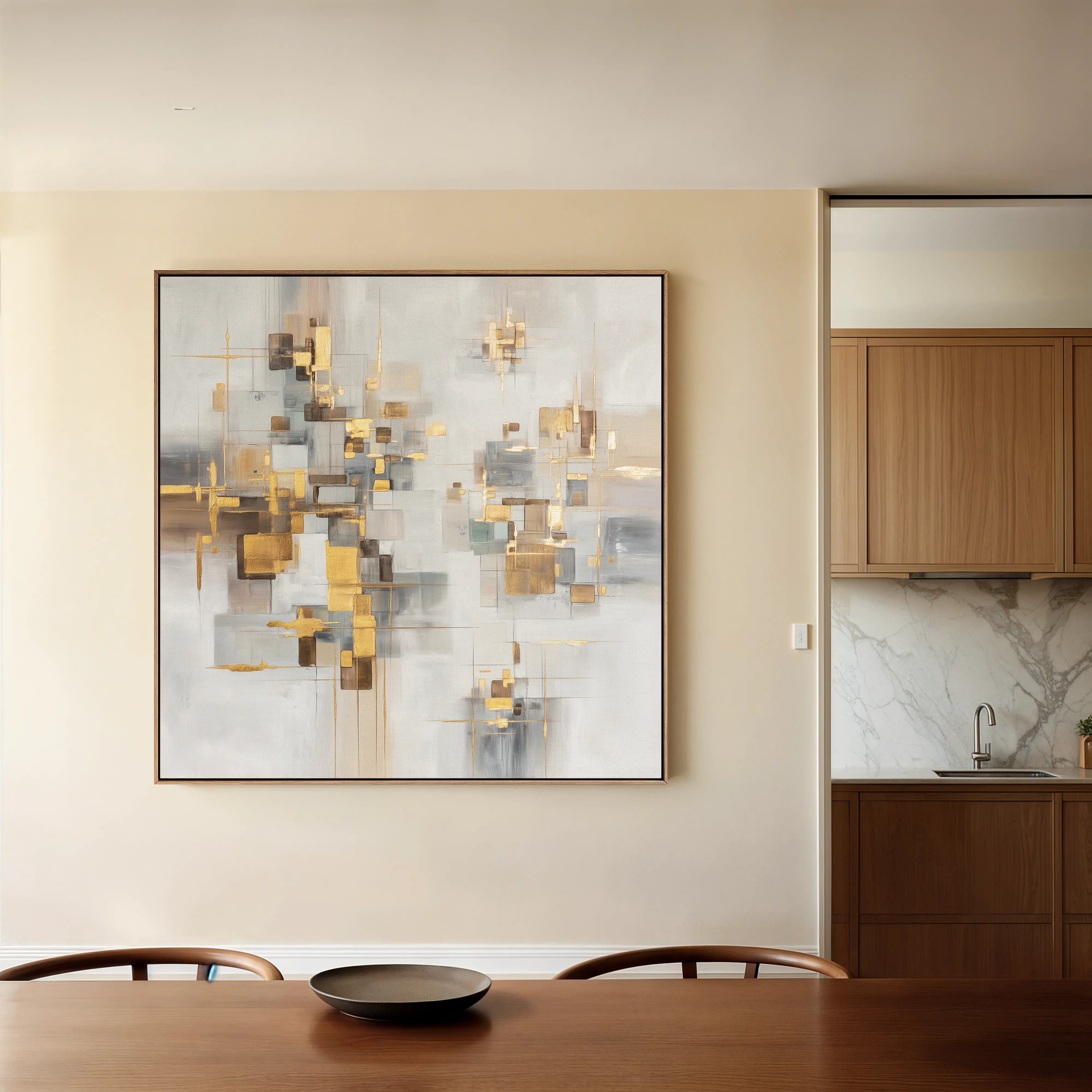 Abstract 989 Canvas Art 60 x 60 cm / Black