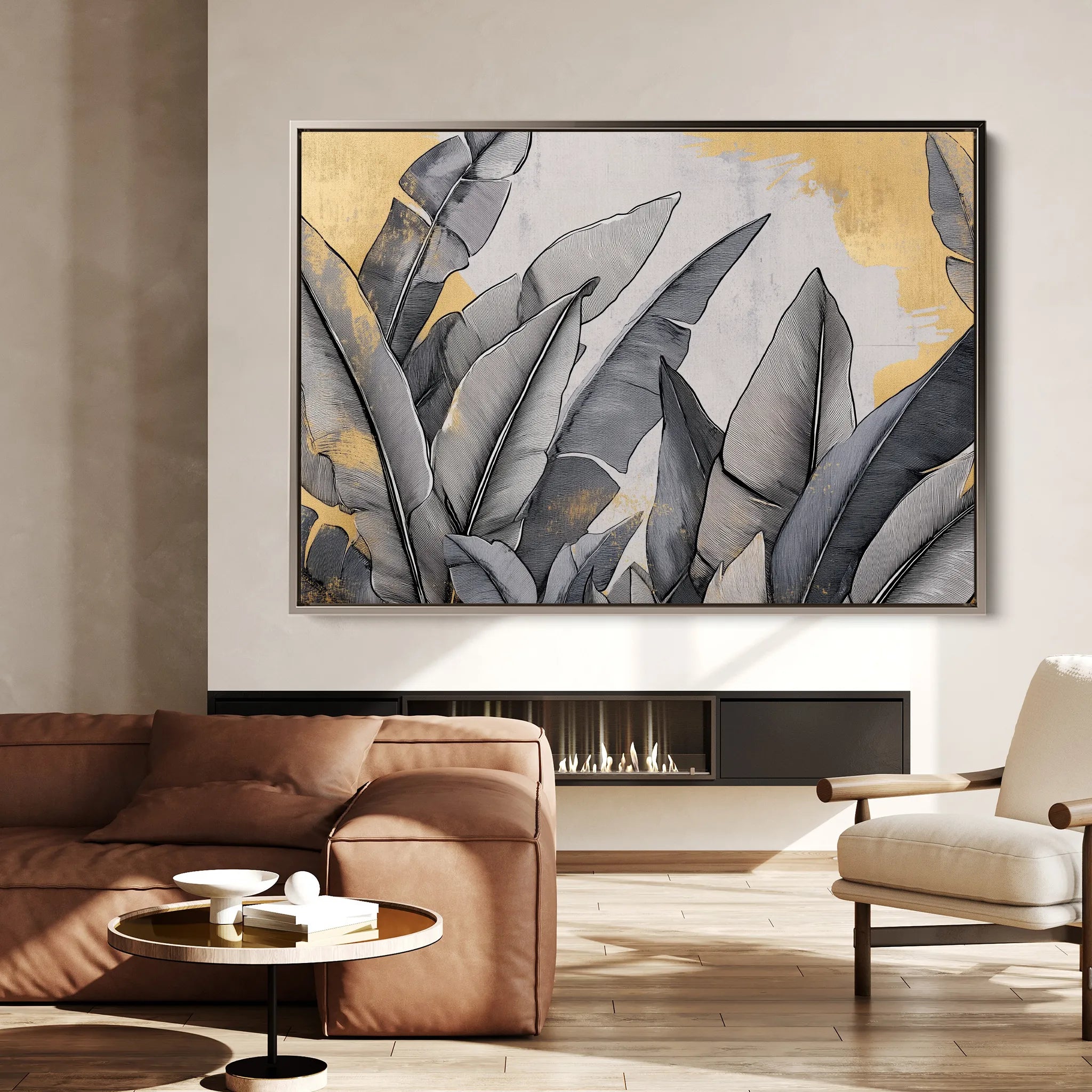 Floral 990 Canvas Art 60 x 40 cm / Black