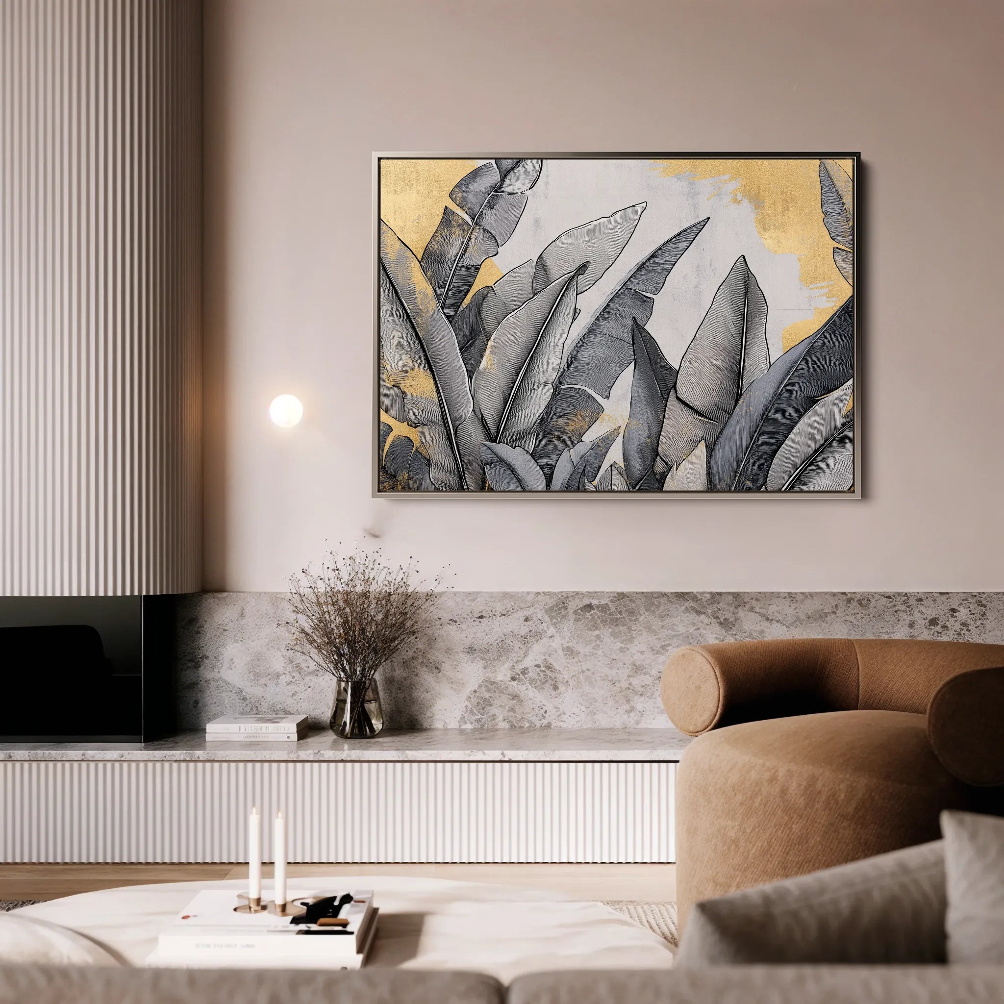 Floral 990 Canvas Art 60 x 40 cm / Black