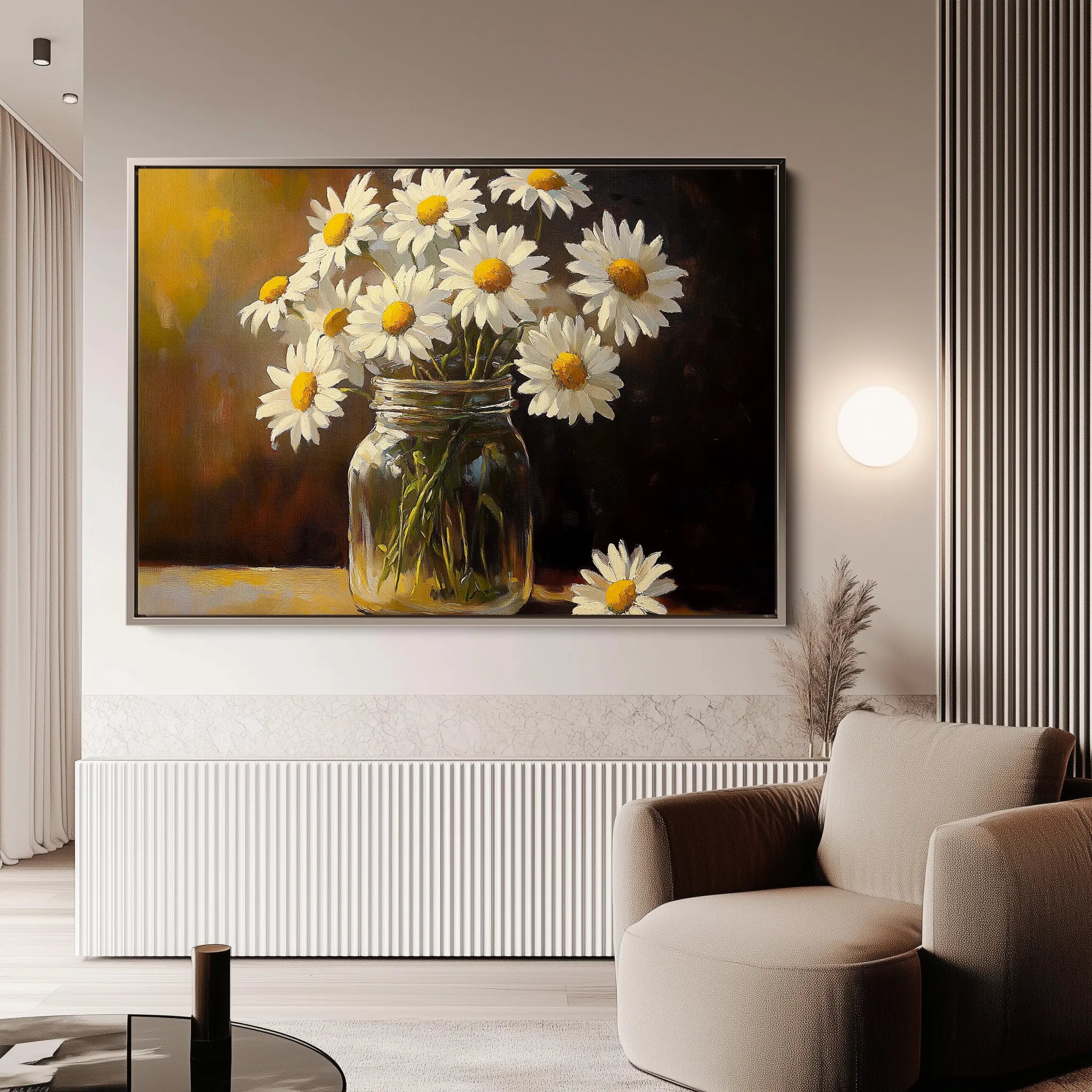 Floral 991 Canvas Art 60 x 40 cm / Black