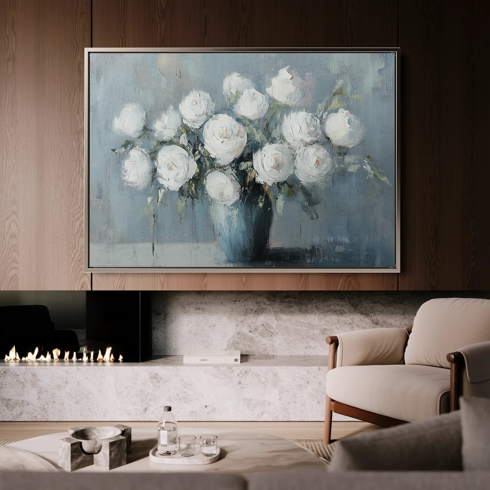 Floral 992 Canvas Art 60 x 40 cm / Black