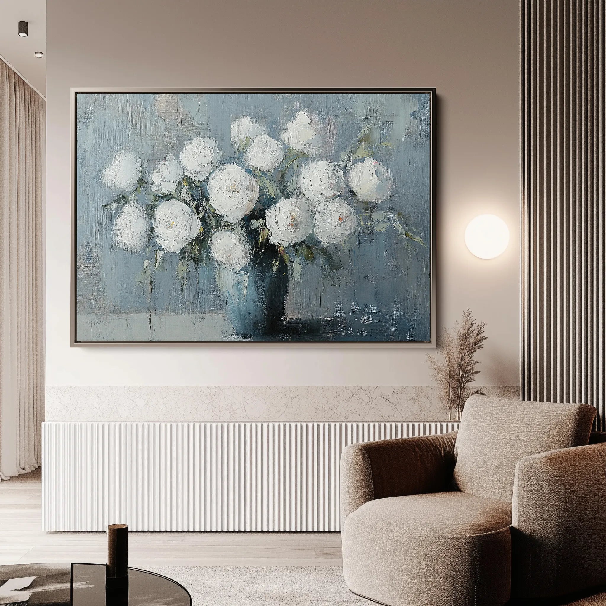 Floral 992 Canvas Art 60 x 40 cm / Black