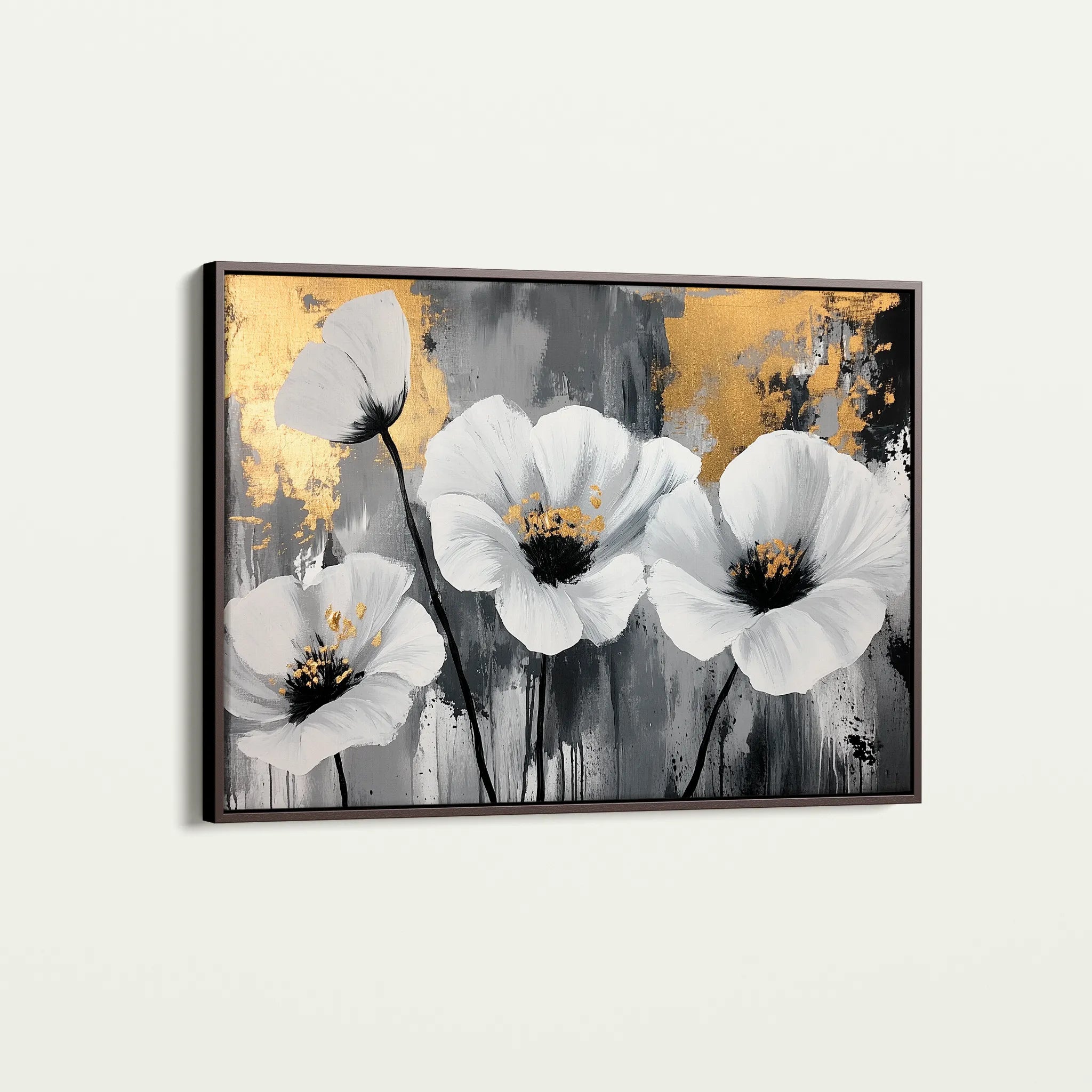 Floral 993 Canvas Art 60 x 40 cm / Black